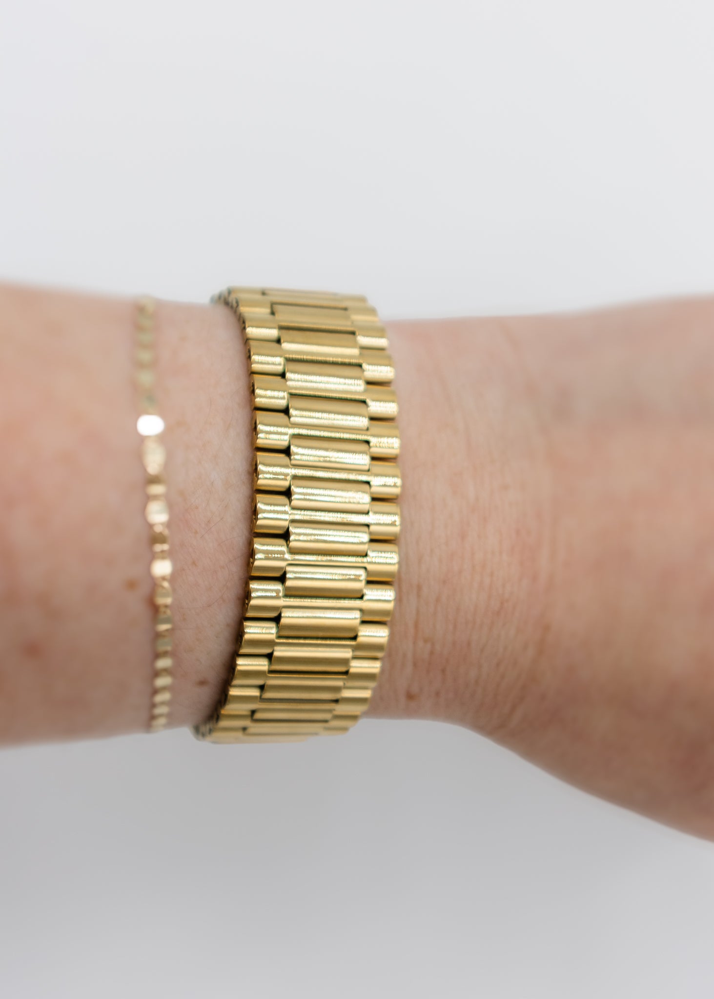 The Gold Thick Watch Band Bracelet