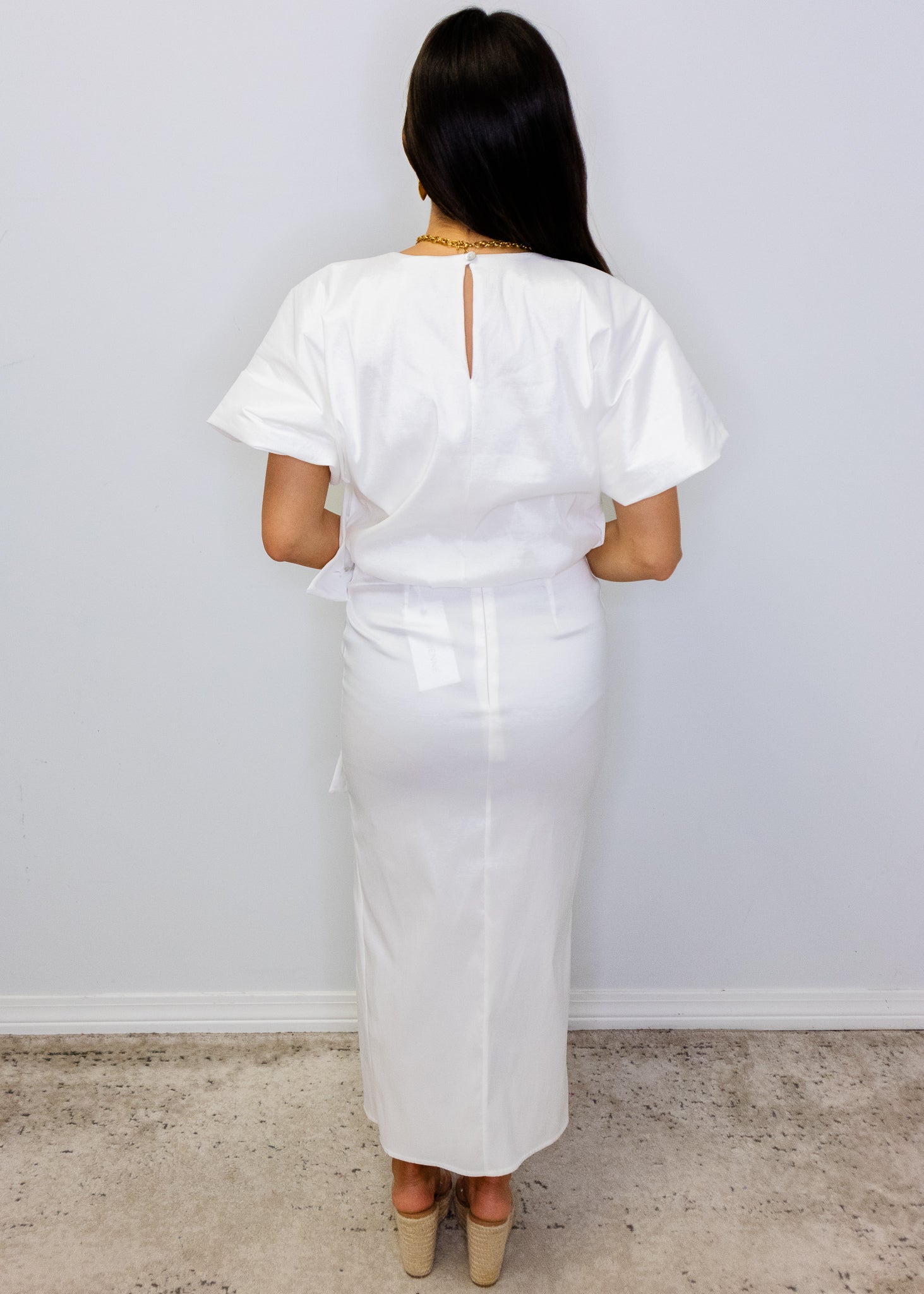 Camdyn White Taffeta Top