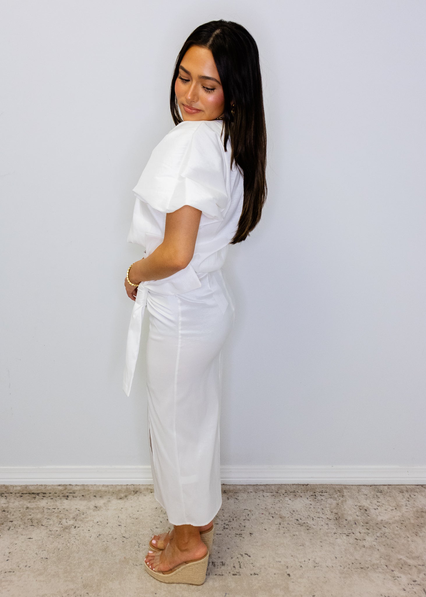 Camdyn White Taffeta Top