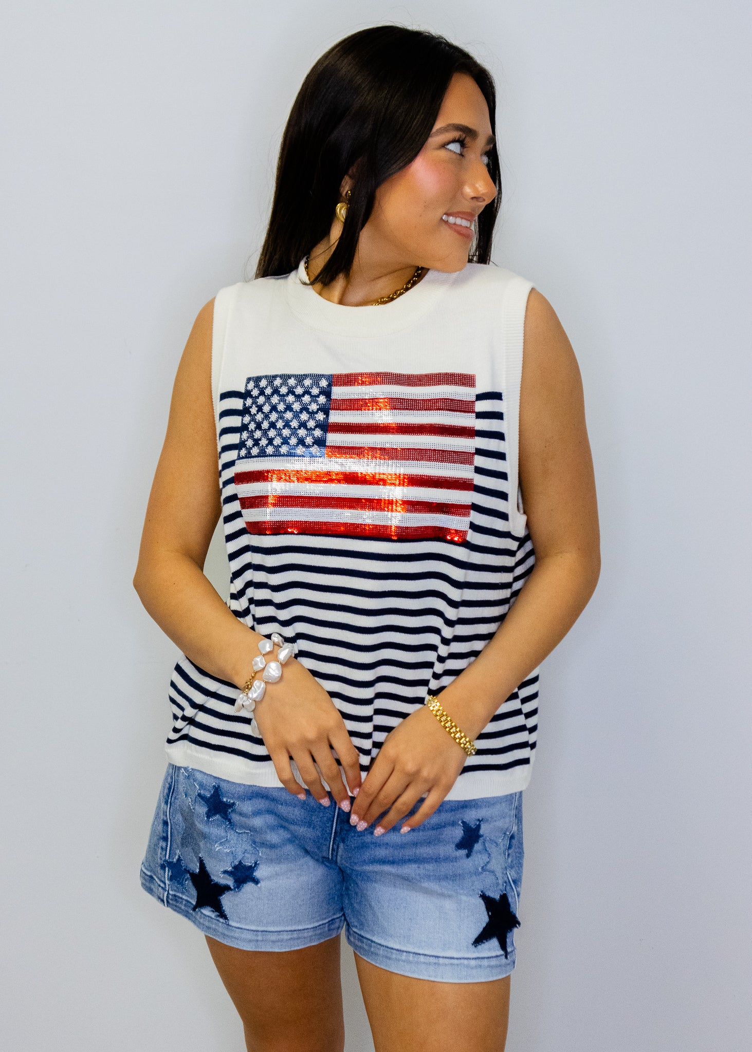 Elastic Band Slouchy Star Patched Details