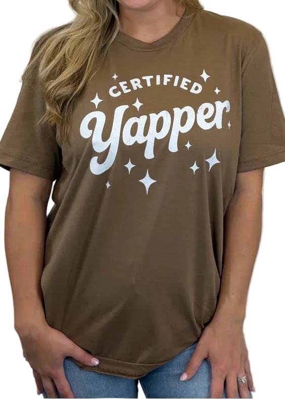 Brown Certified Yapper T-Shirt