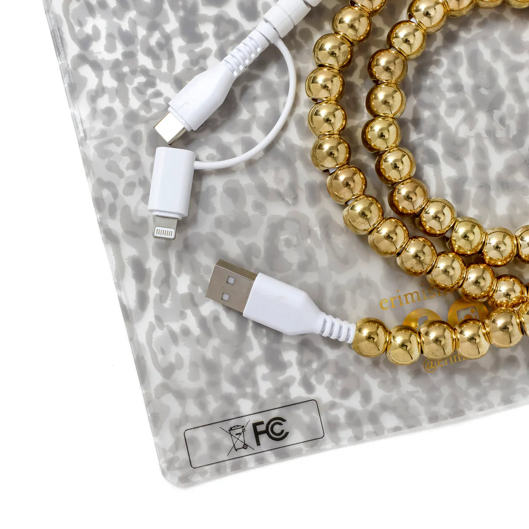 Gold Metallic Beaded Phone Charger 3 Ft