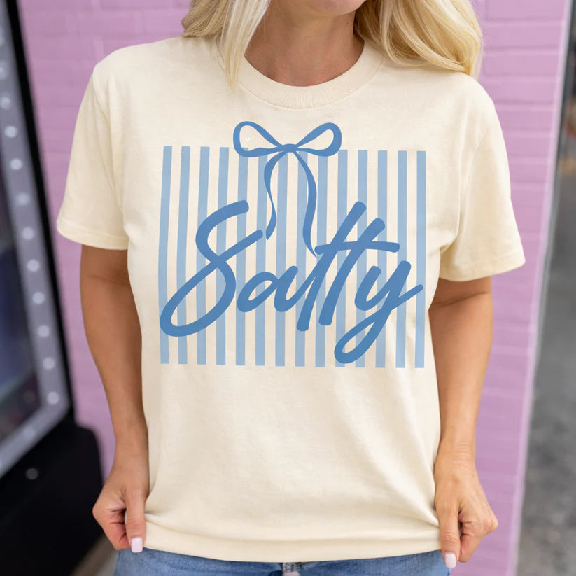 Blue Salty Stripe Bow T-Shirt