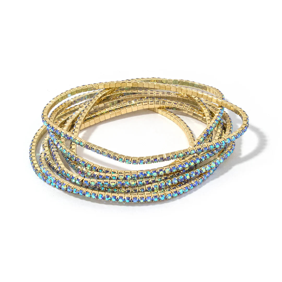 Gold Ice Confetti Rhinestone Bracelets