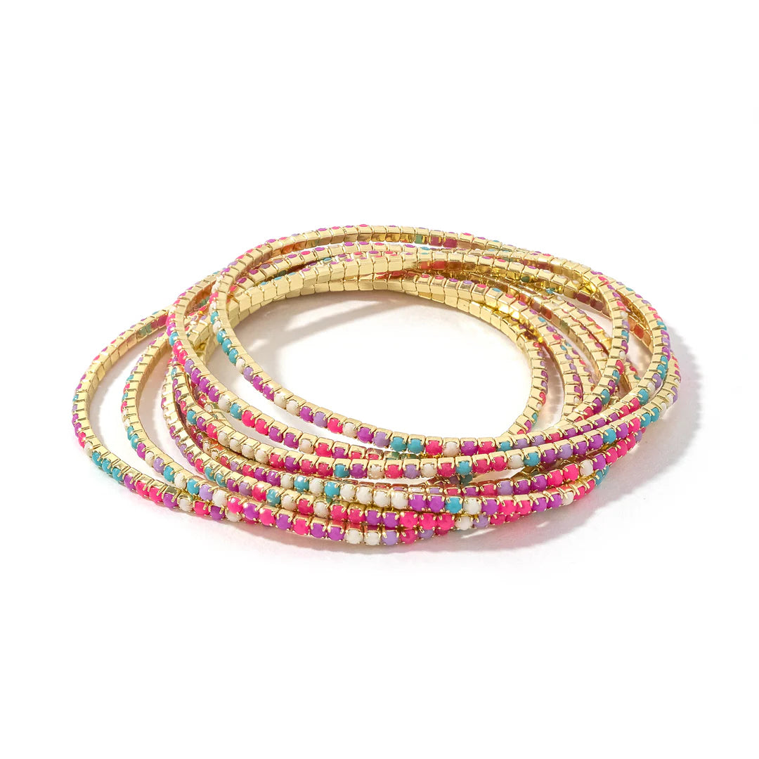 Gold Jubilee Confetti Rhinestone Bracelets
