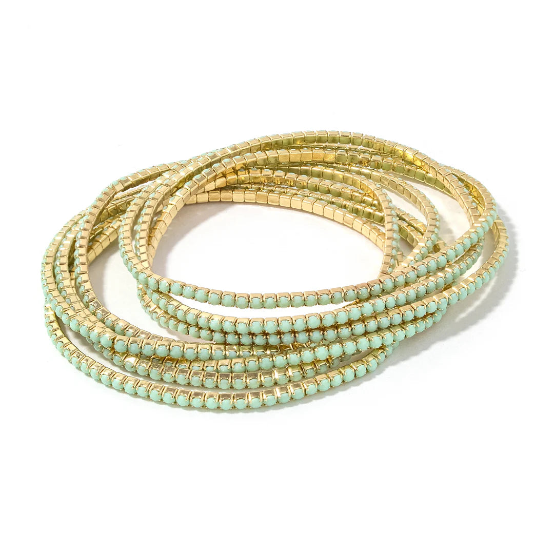 Gold JMint Confetti Rhinestone Bracelets