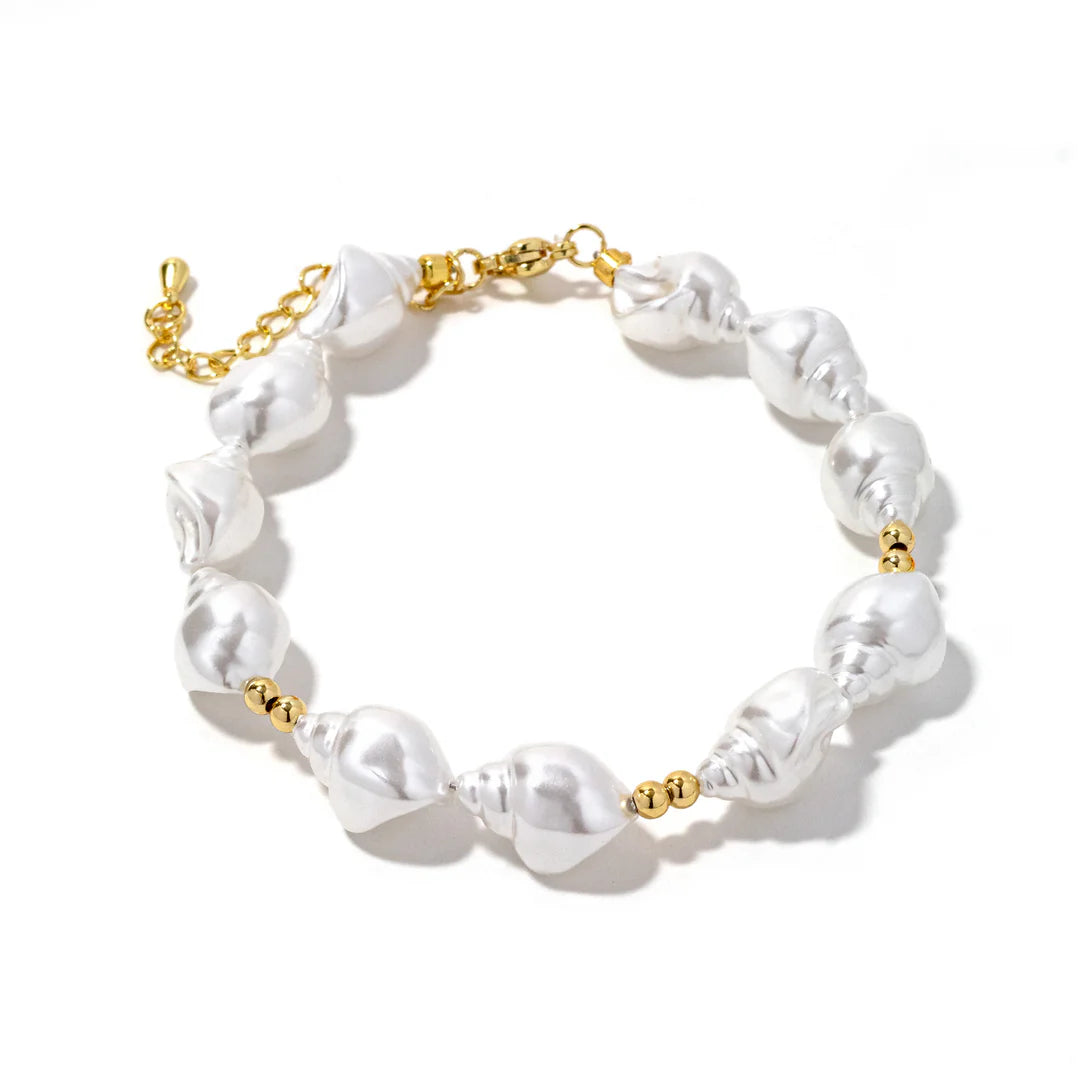 Gold Crown Seashell Bracelet