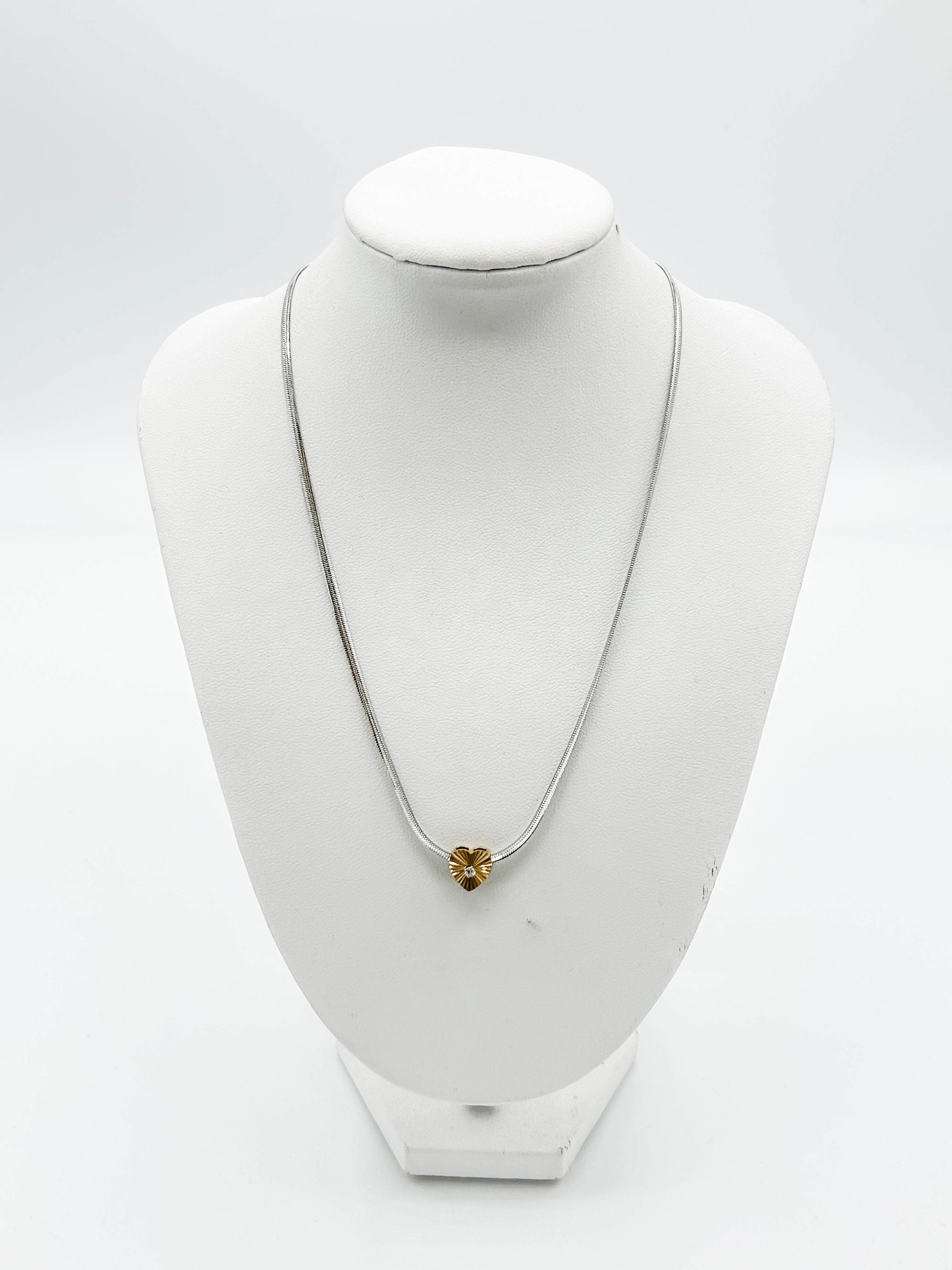 Tiny Bling Heart Necklace