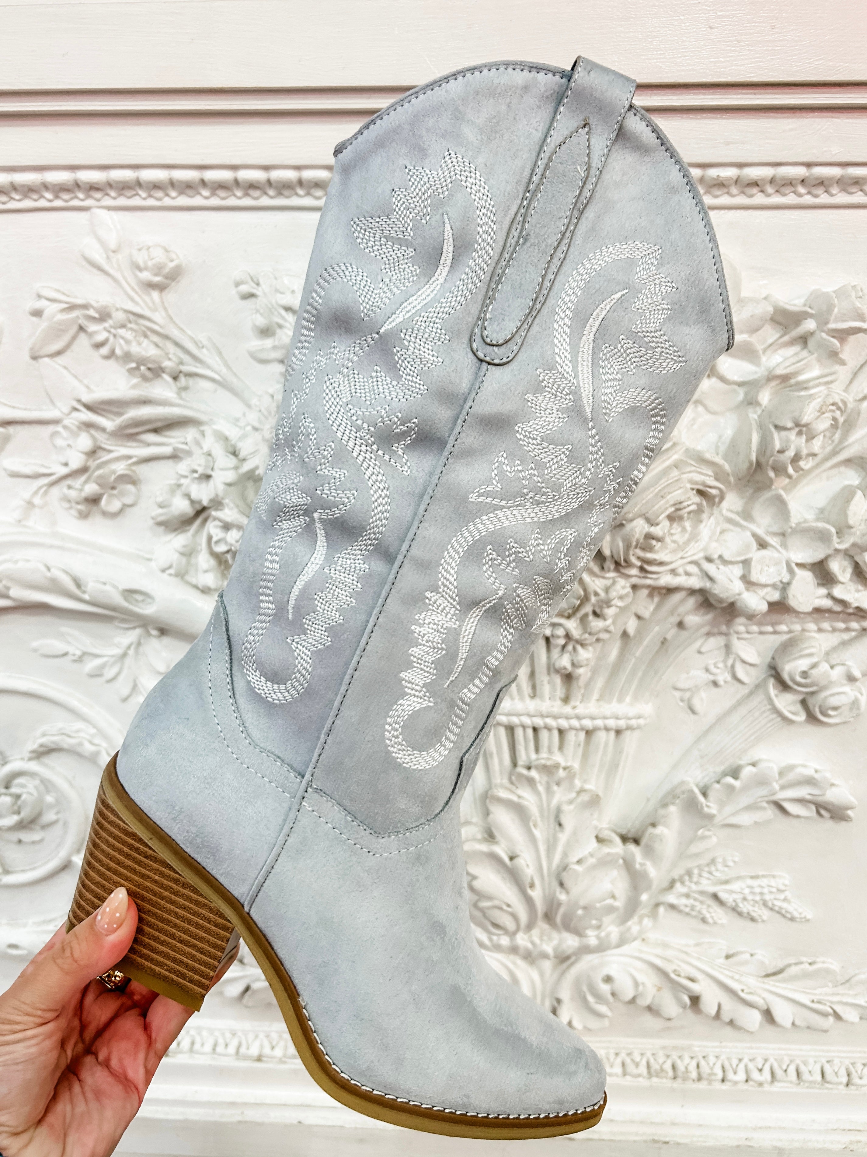 Crosley Light Blue Suede Boot