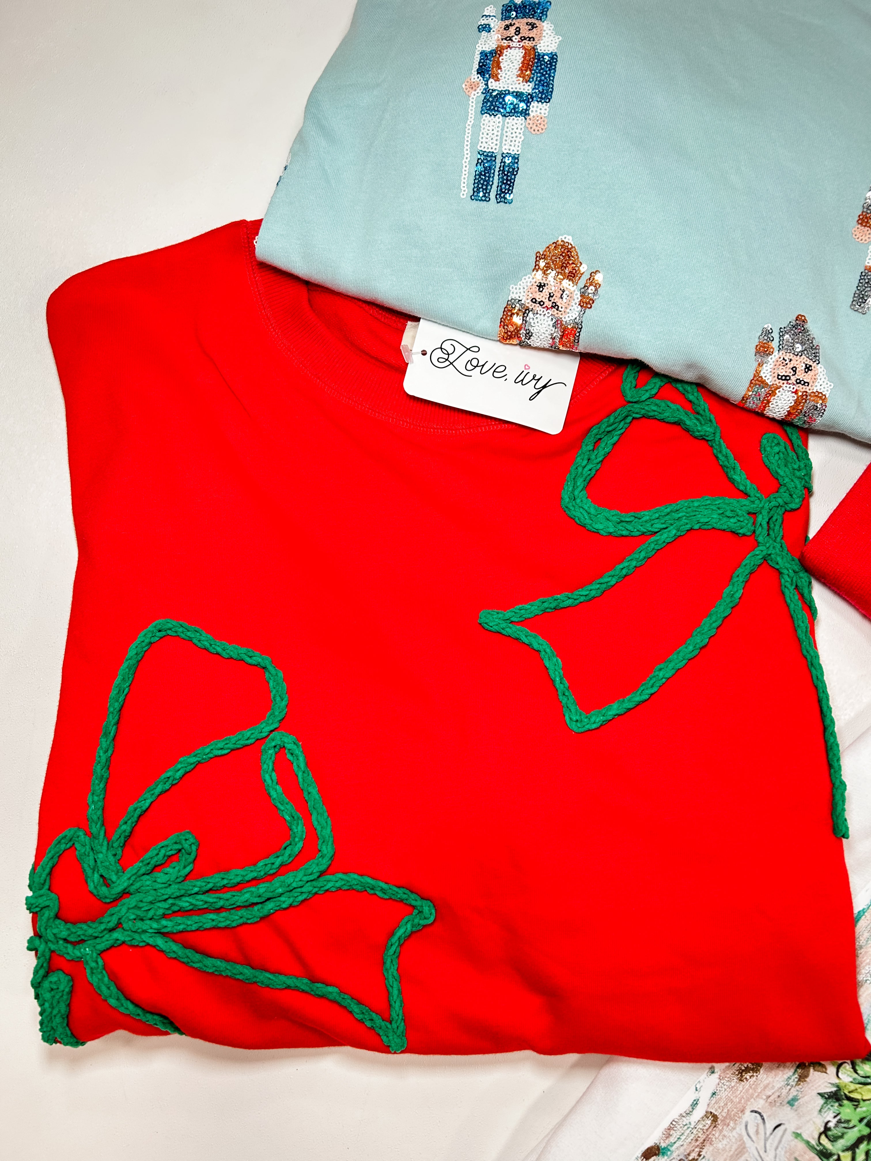 Red Christmas Bow Sweatshirt