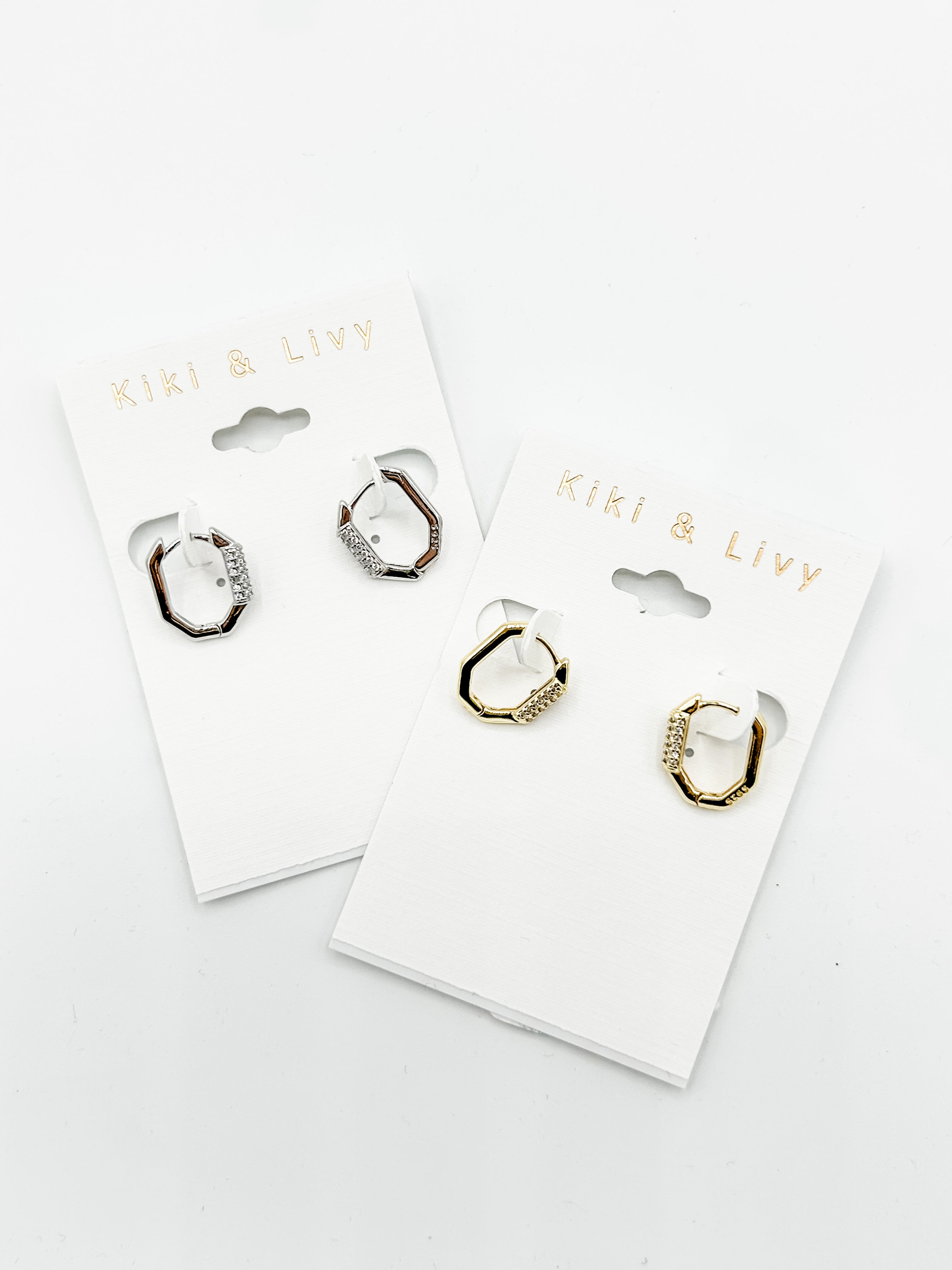 Gold Kinsley Bling Huggie Earrings