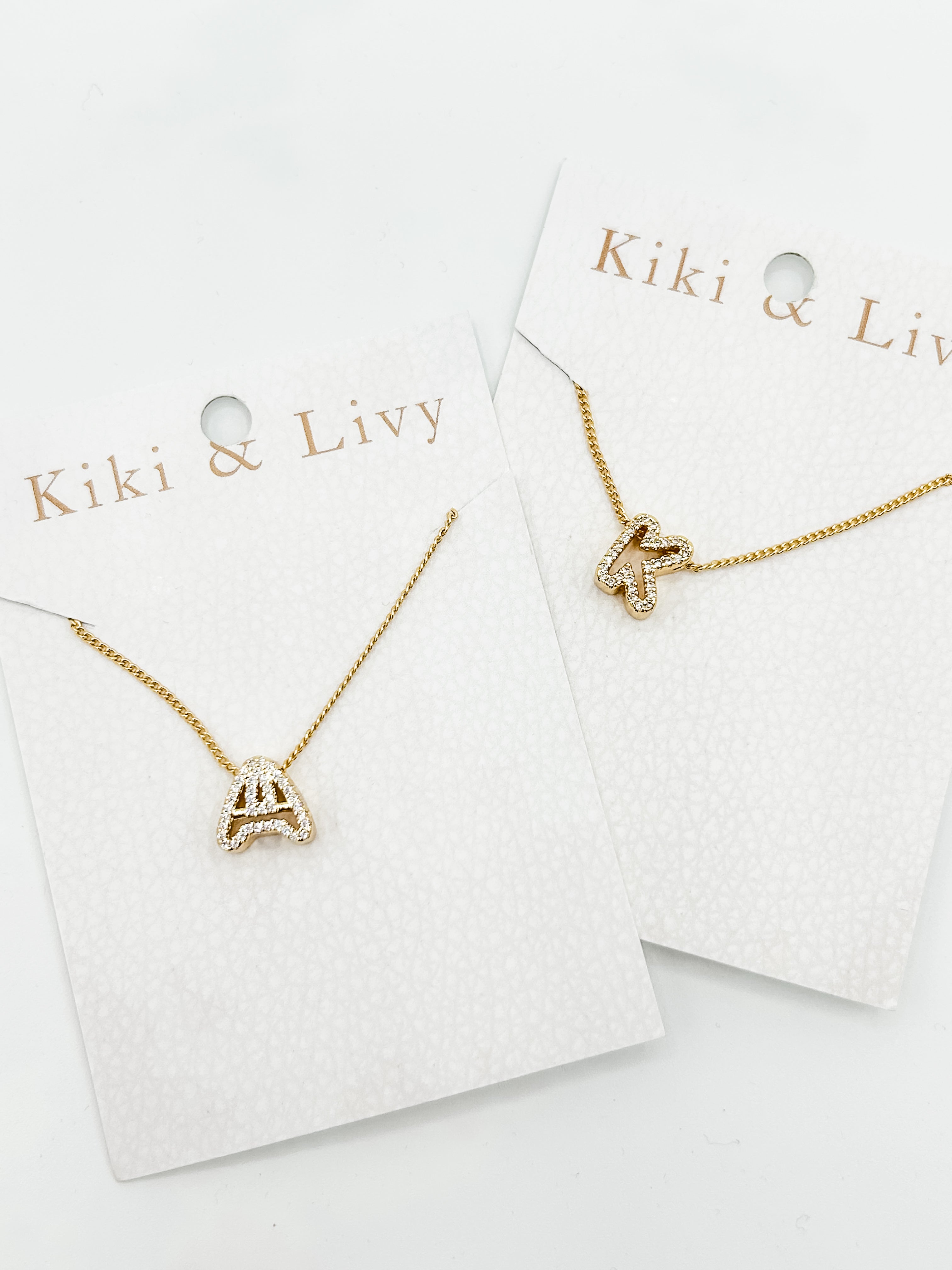 Open Bling Letter Necklace