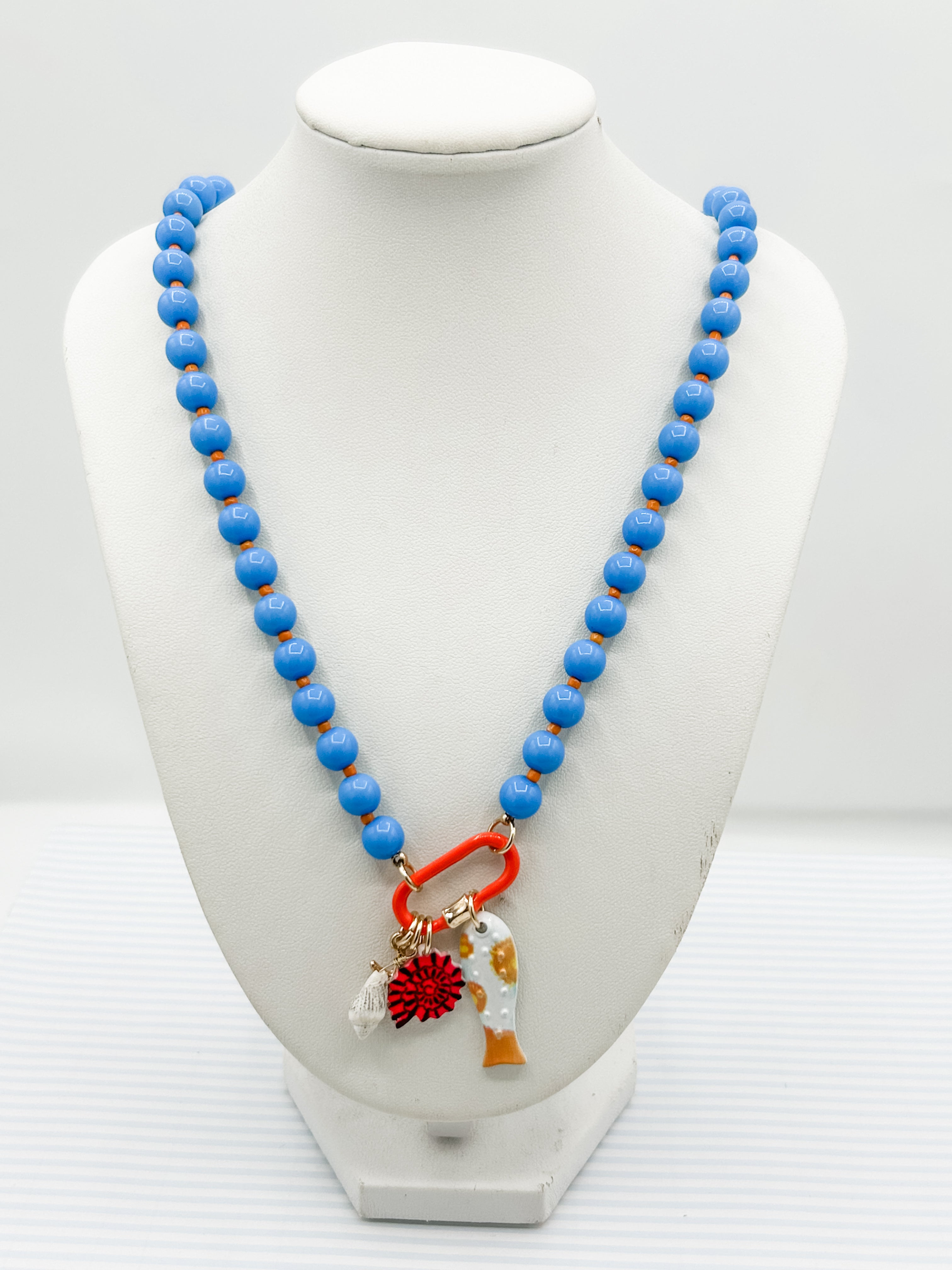 Colorful Beaded Charm Necklace