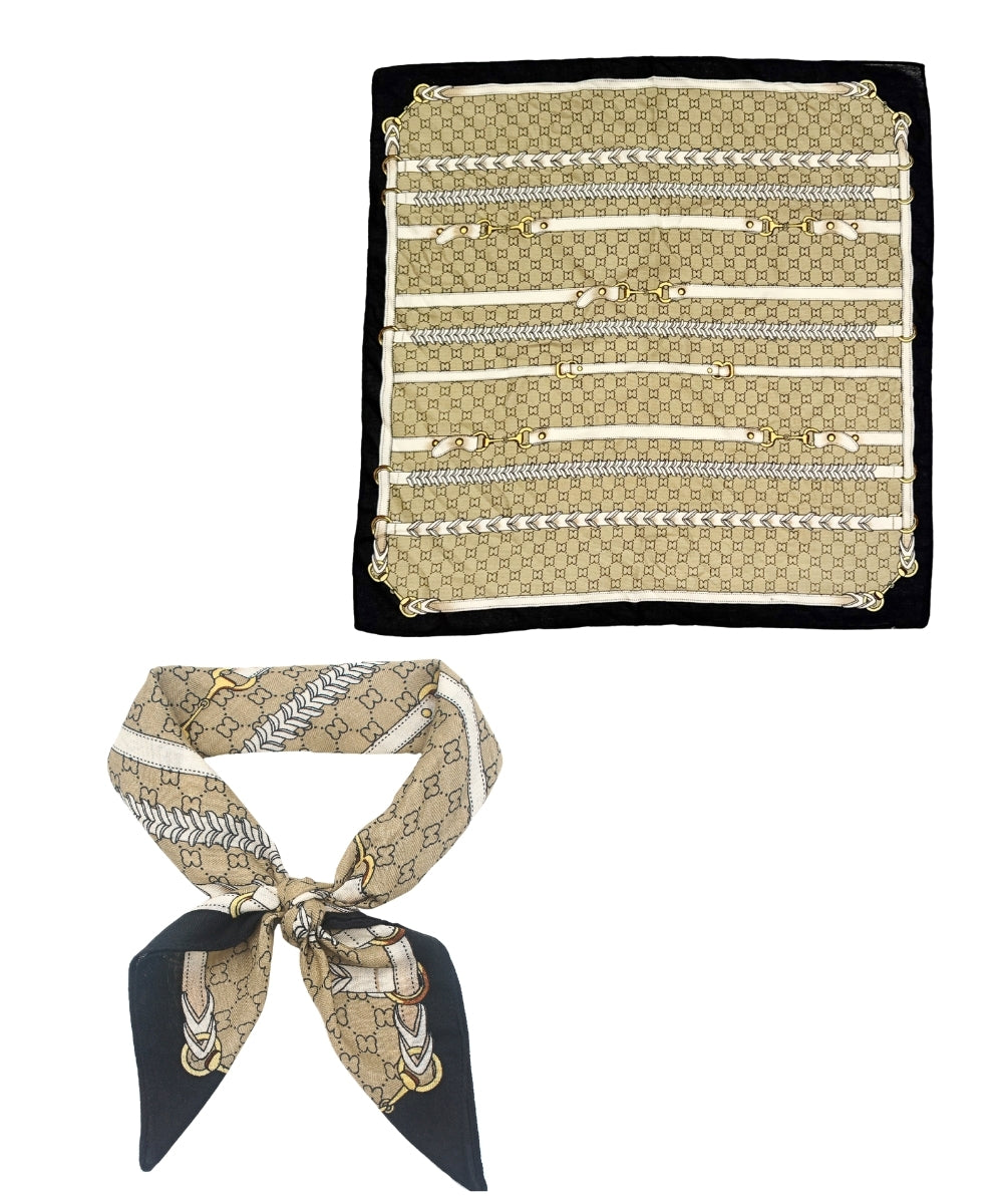 Taupe Horse Bit Bandana Scarf