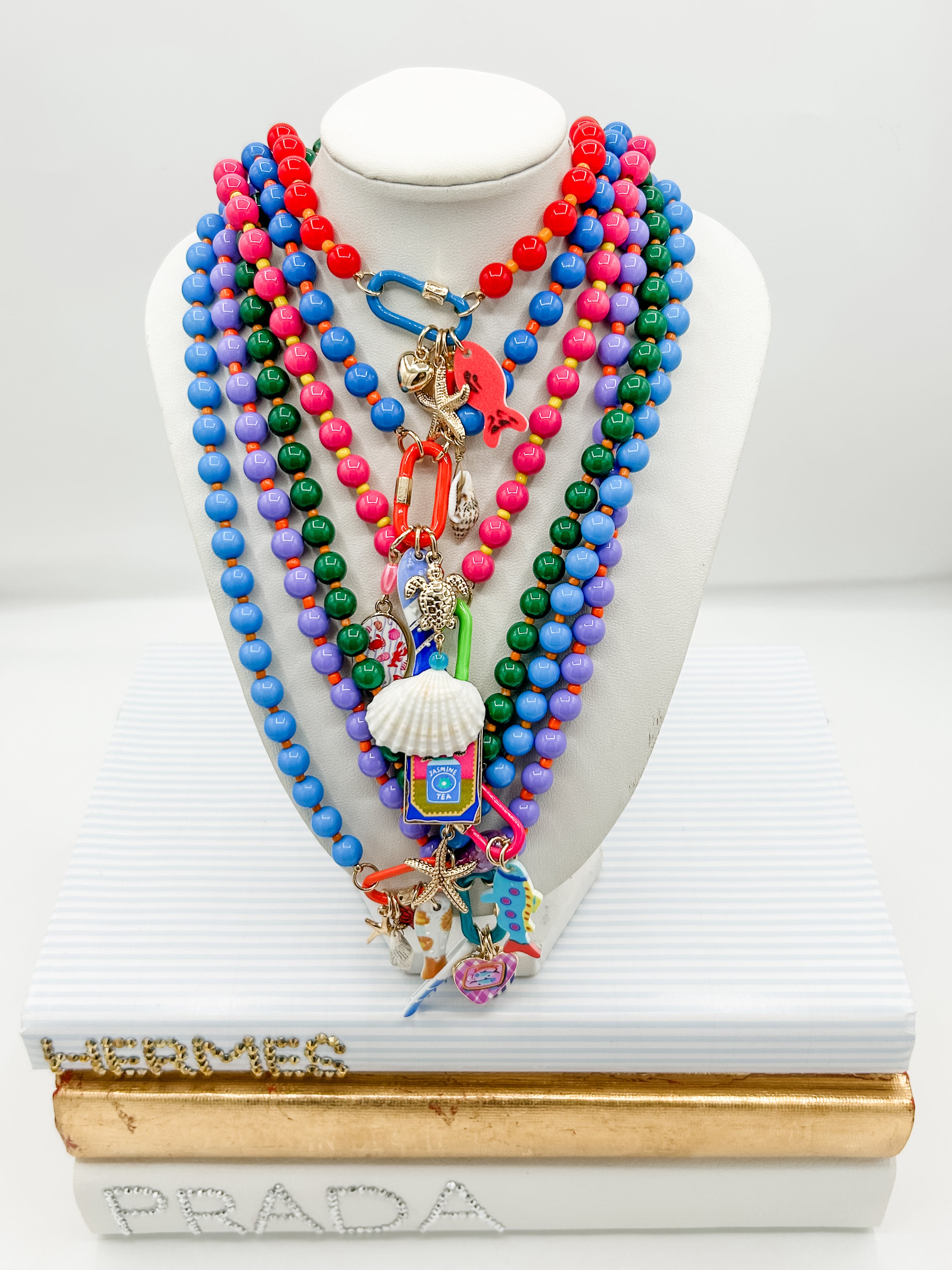 Colorful Beaded Charm Necklace