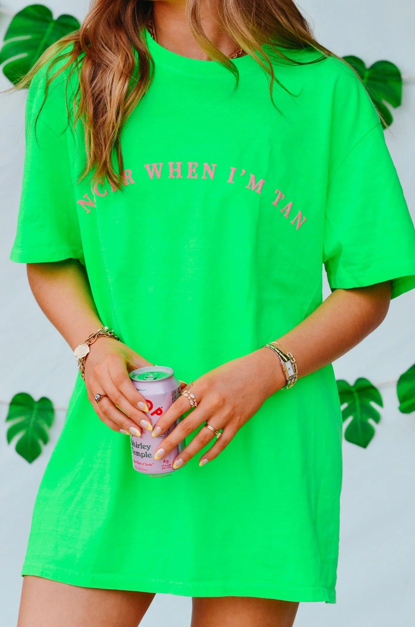 Nicer When I'm Tan Neon Green T-Shirt