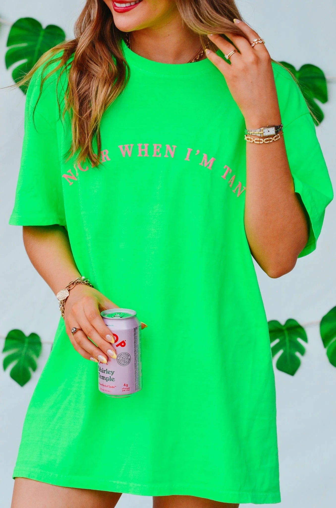 Nicer When I'm Tan Neon Green T-Shirt