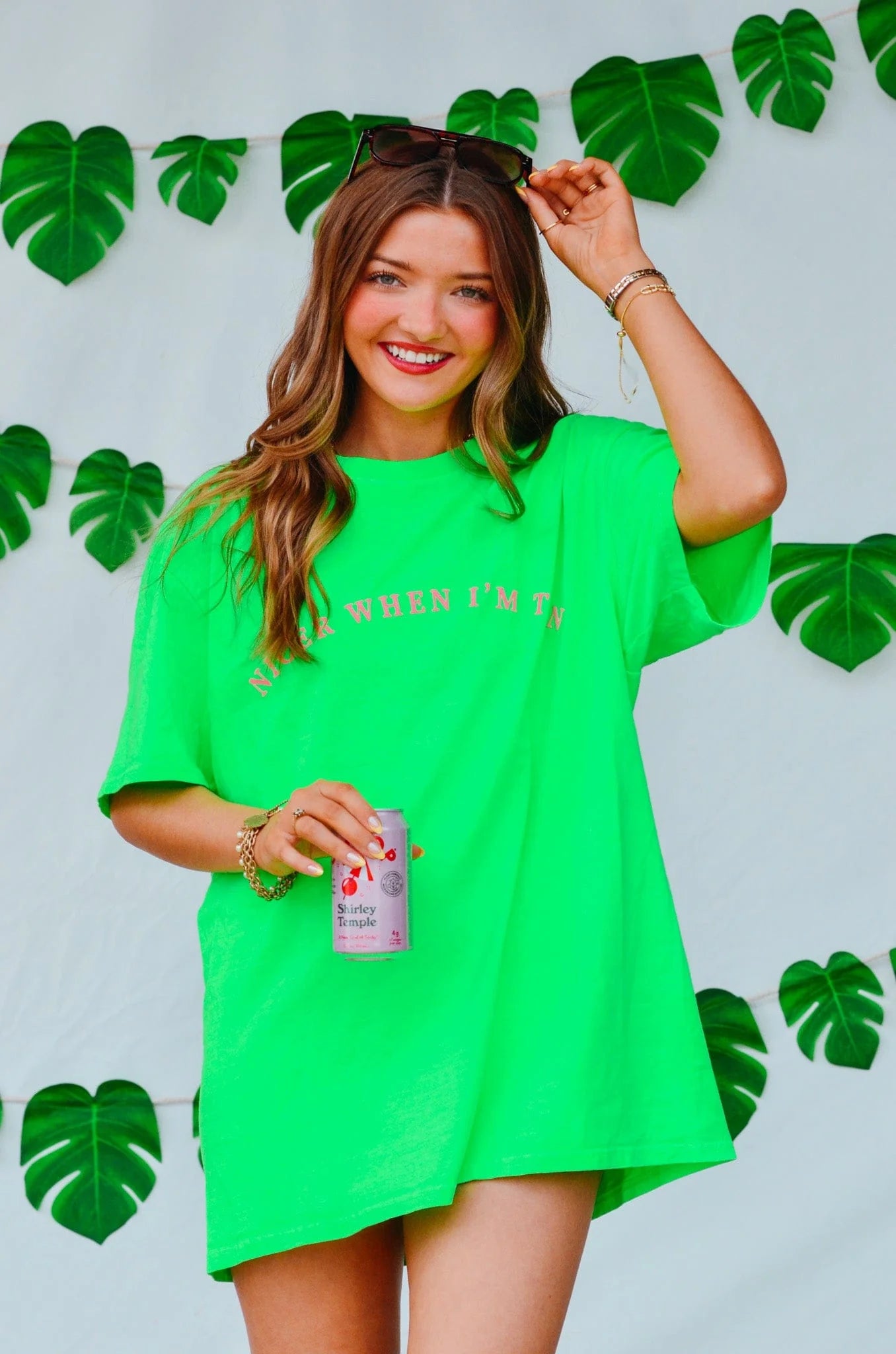 Nicer When I'm Tan Neon Green T-Shirt