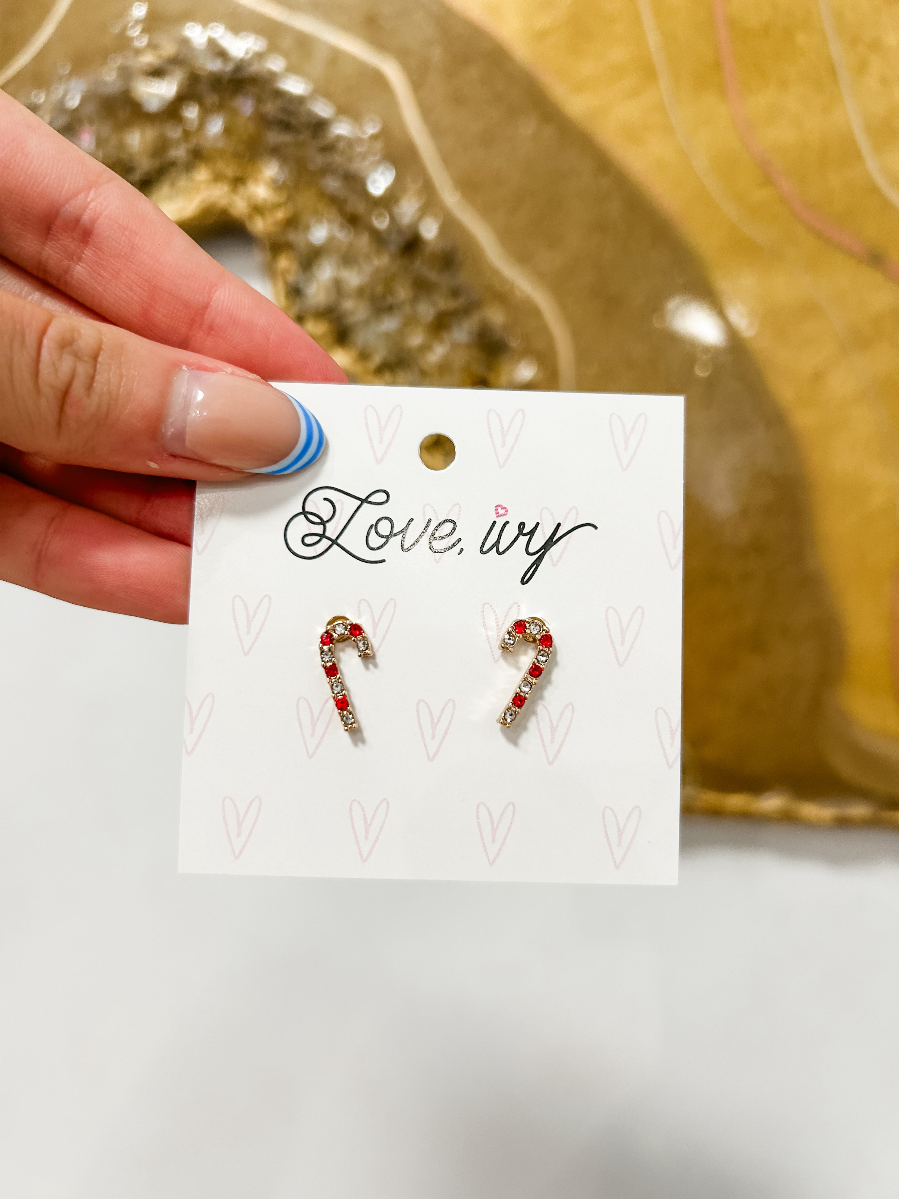Candy Cane Small Stud Earrings