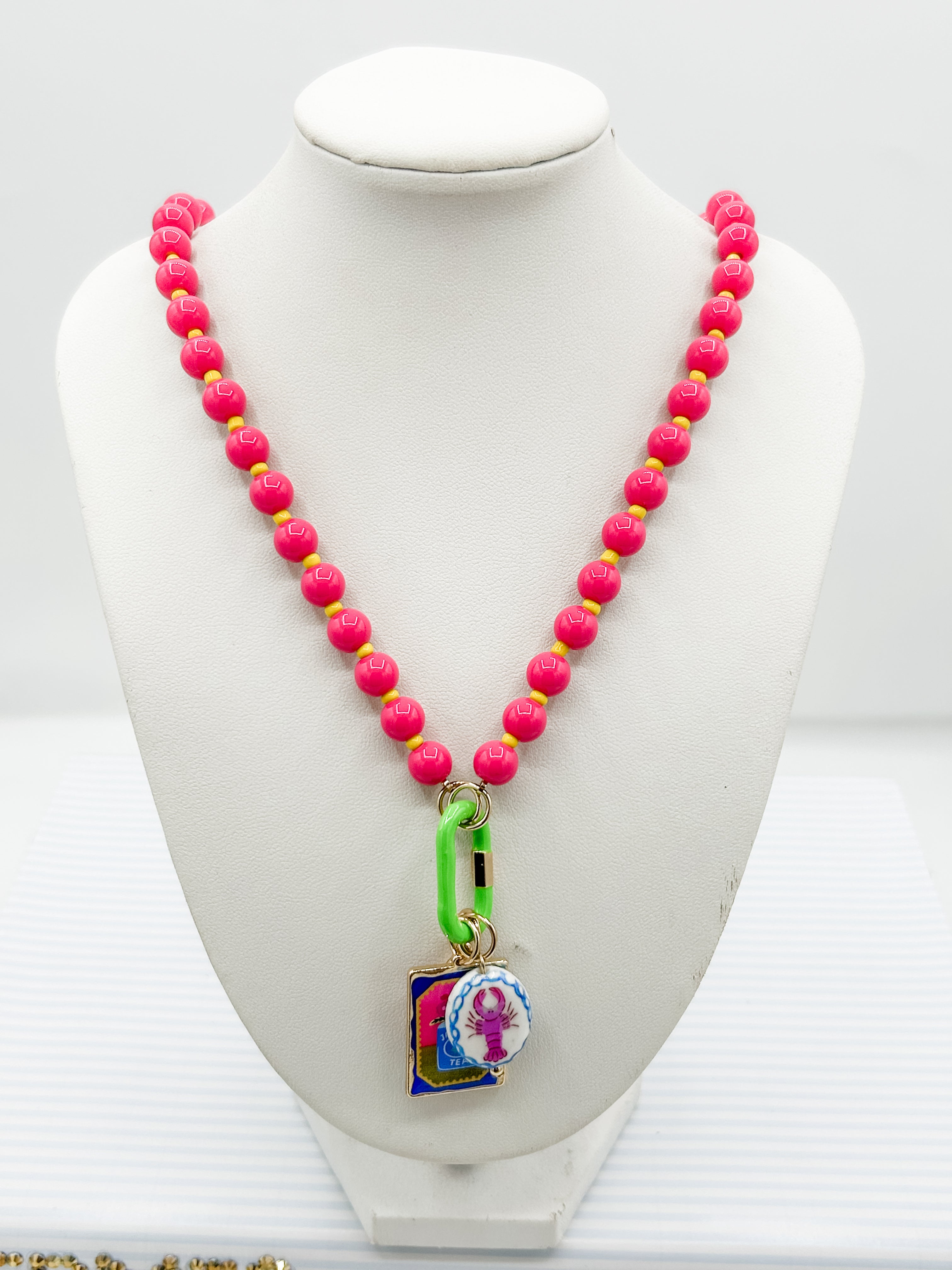 Colorful Beaded Charm Necklace