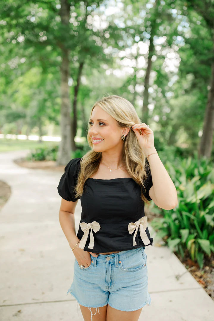 Black & Gold Football Stud Earrings