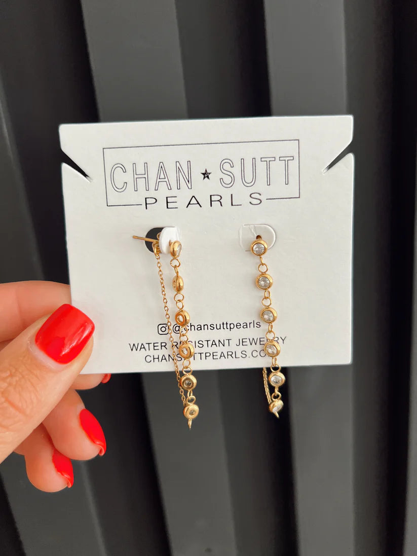 The Morgan Gold Rhinestone Earrings