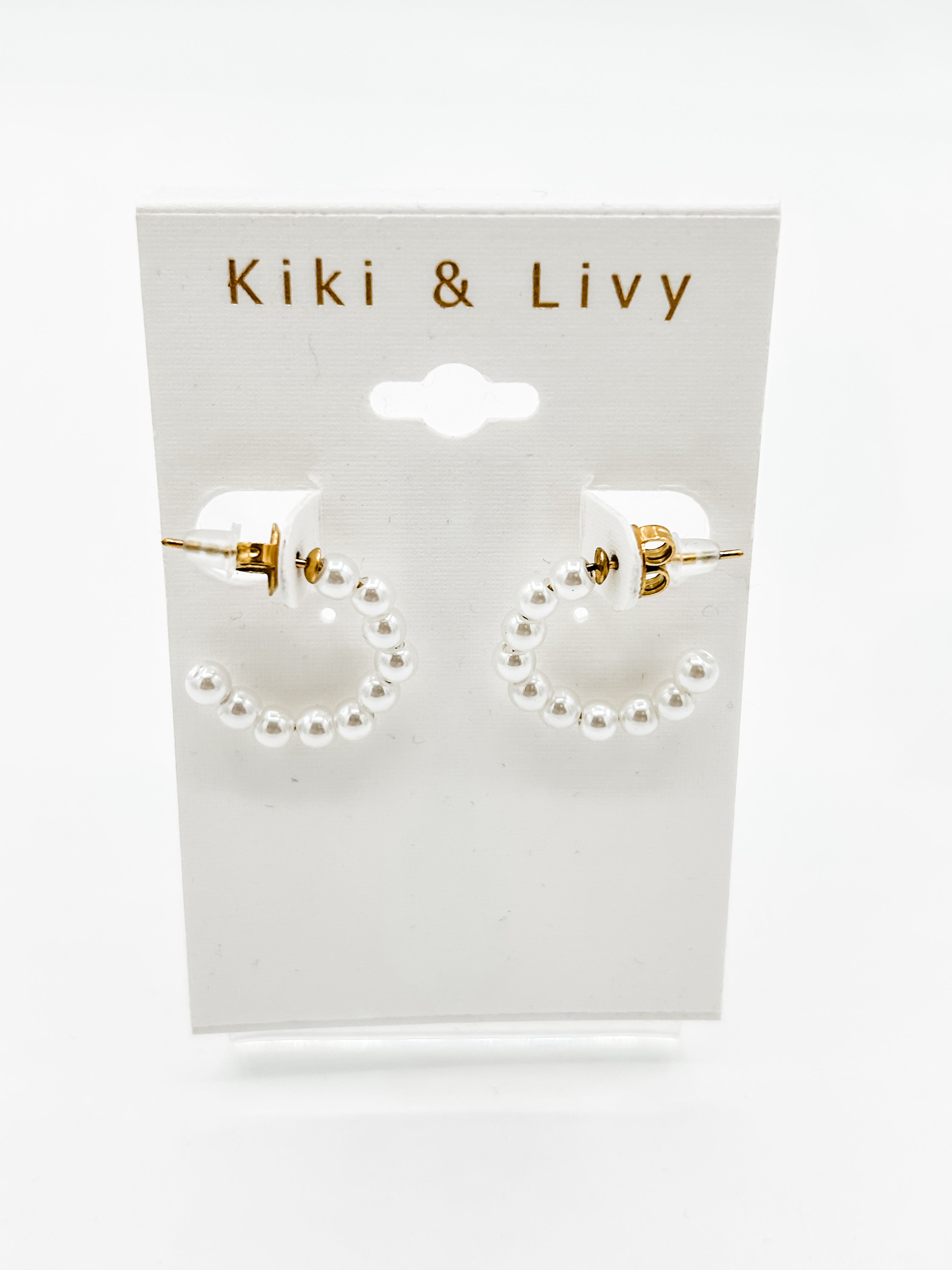 Small Pearl Hoop Earrings