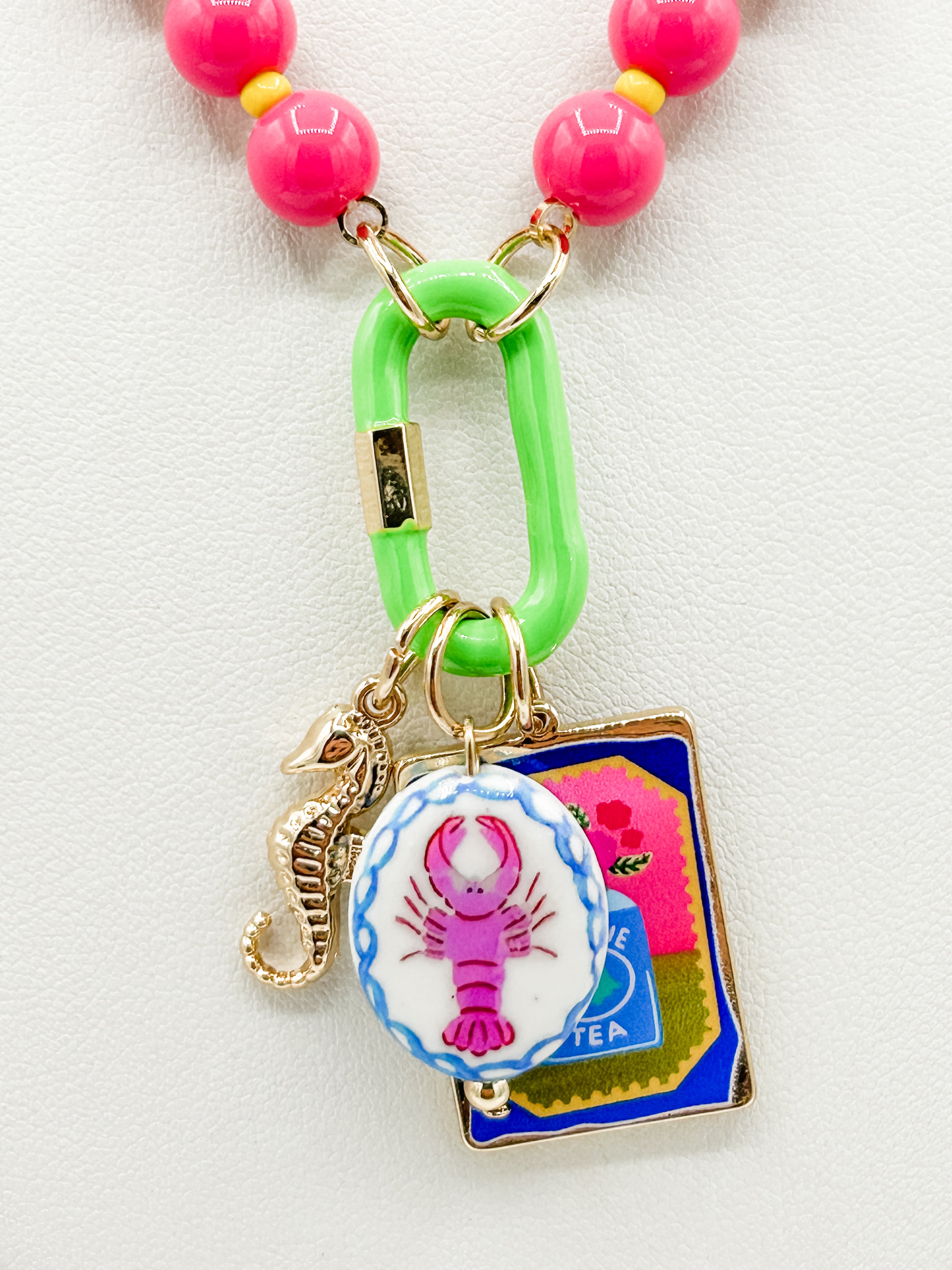 Colorful Beaded Charm Necklace