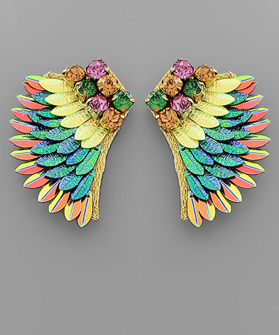 Mardi Gras Rhinestone Metallic Earrings