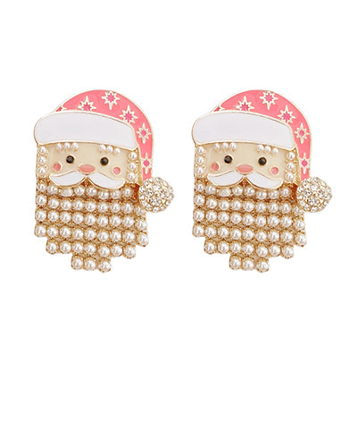 Pink Santa Pearl Earrings