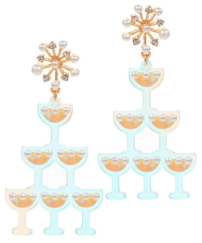 Champagne Glass Tower Earrings