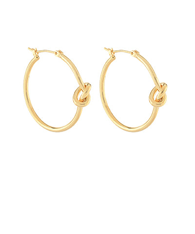 Gold Knot Hoop Earrings