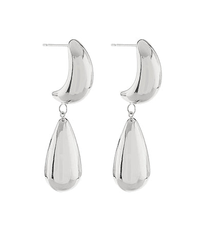 Silver Double Teardrop Earrings