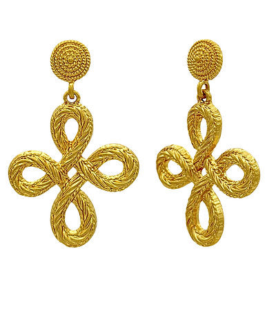Gold Rope Twisted Earrings