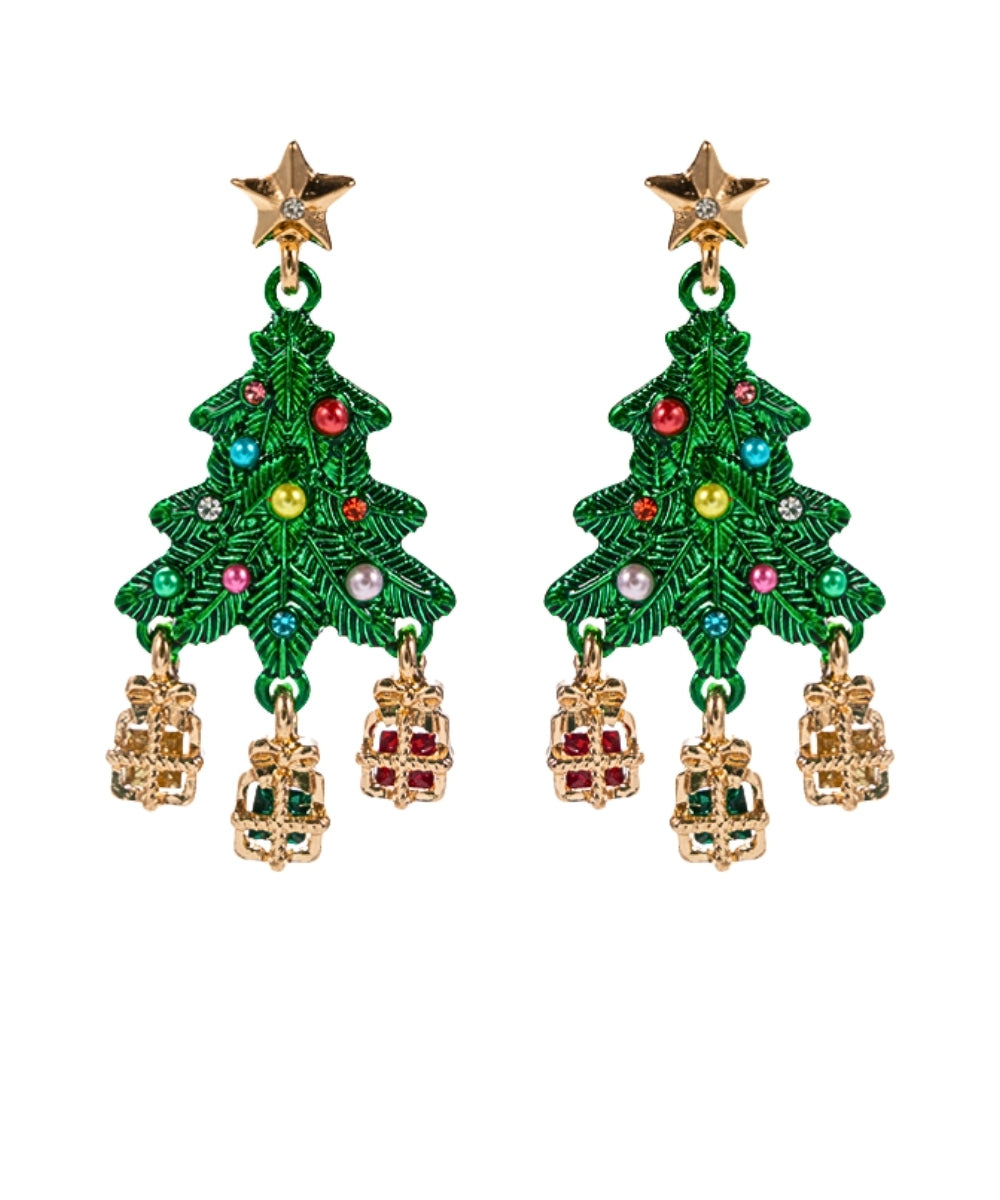 Christmas Tree With Gifts Earrings