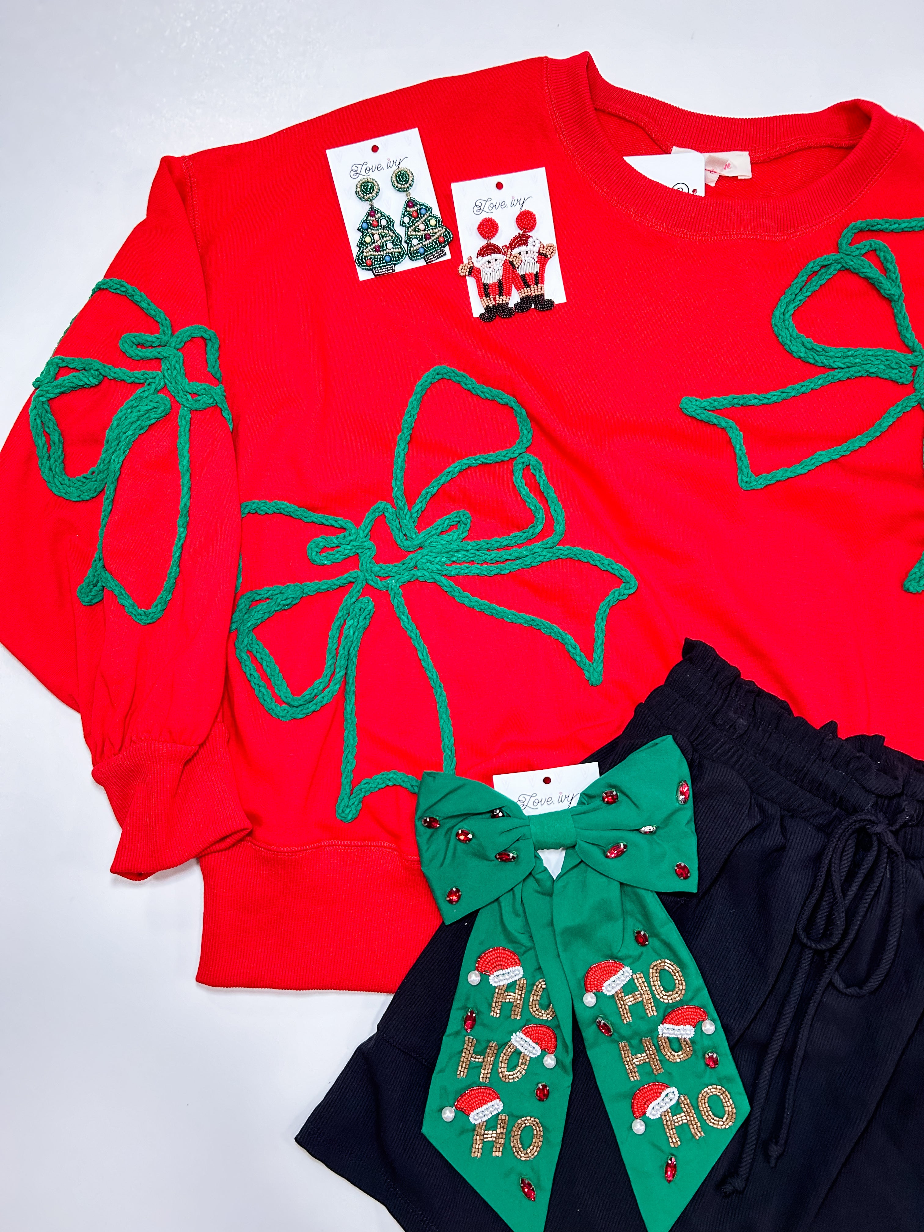 Red Christmas Bow Sweatshirt