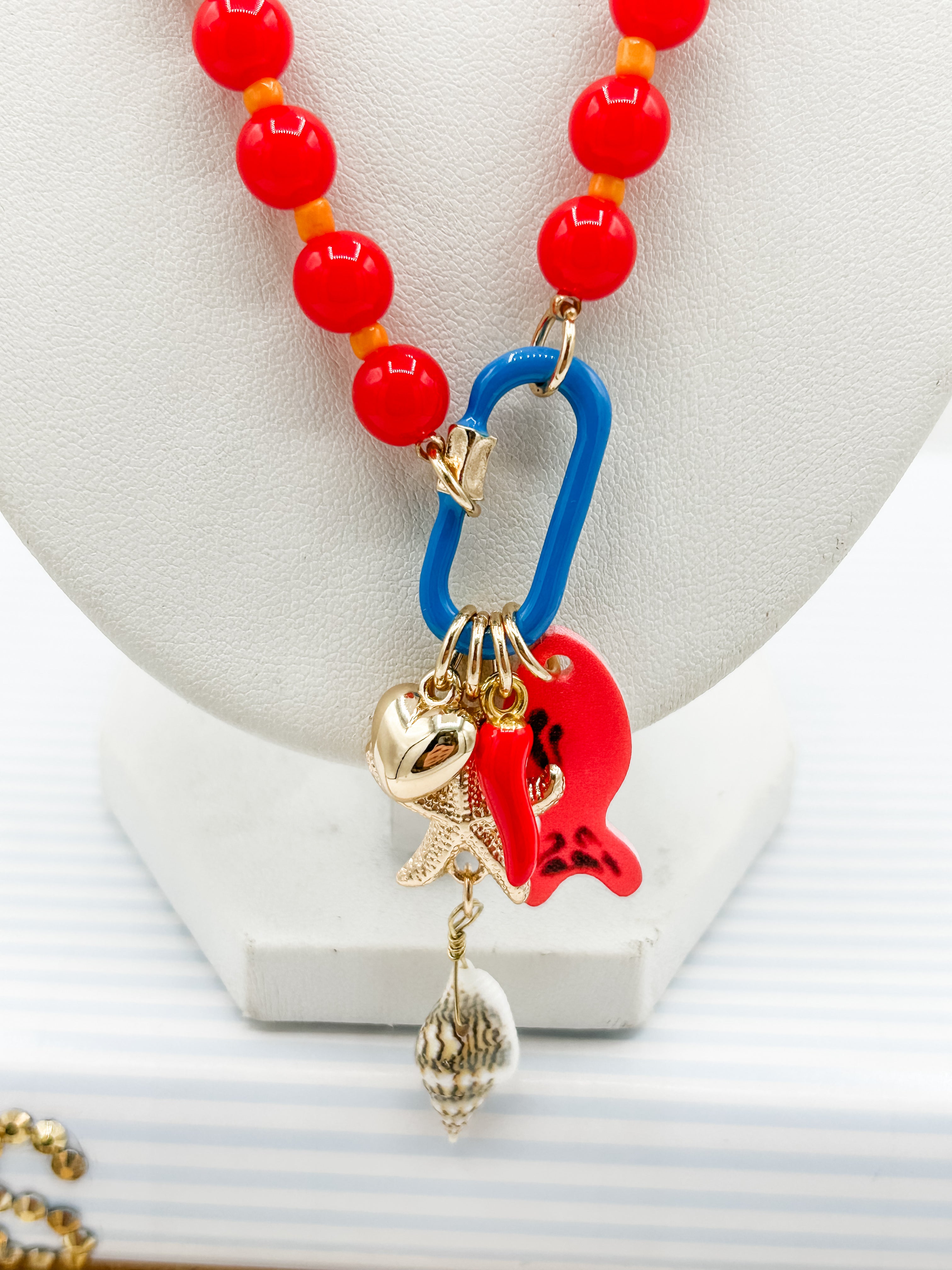 Colorful Beaded Charm Necklace