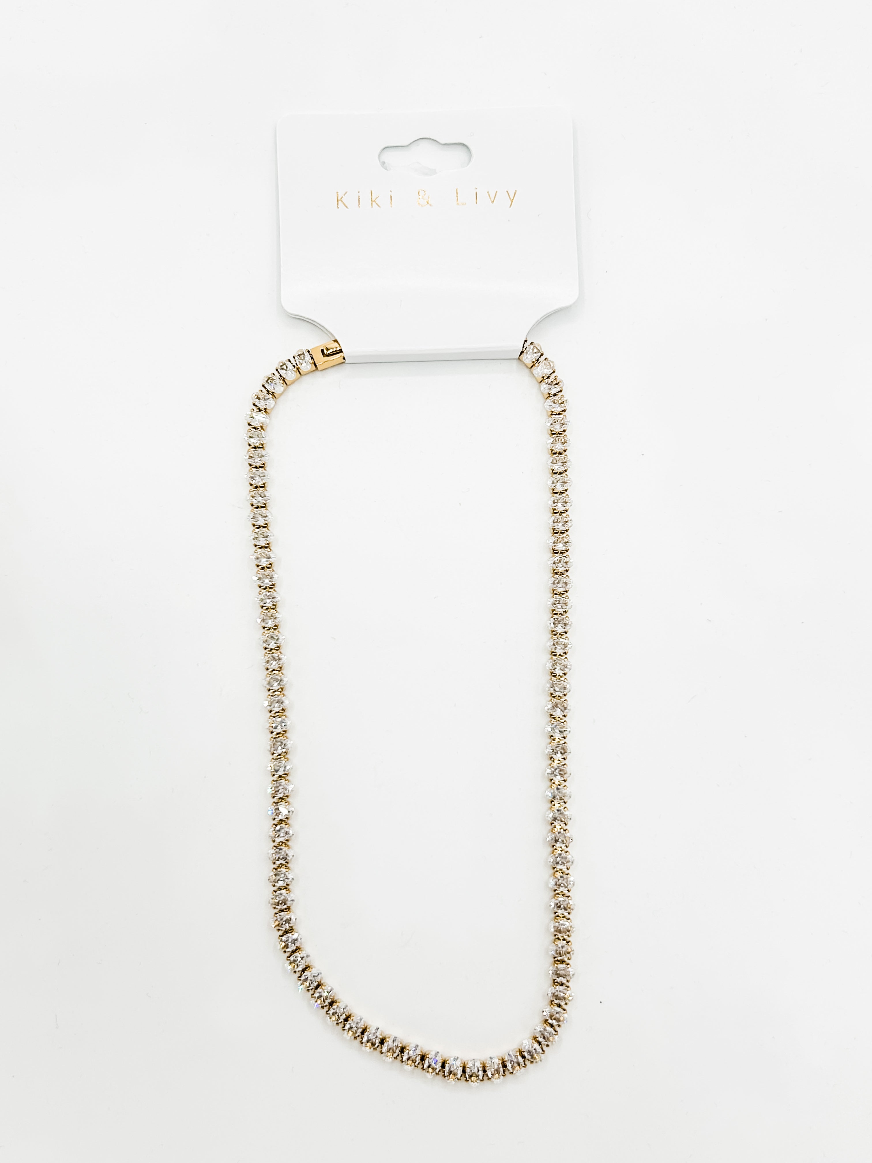 Oval Stone Tennis Necklace