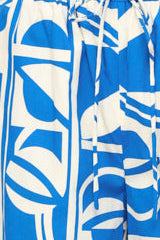 Blue Geometric Print Top