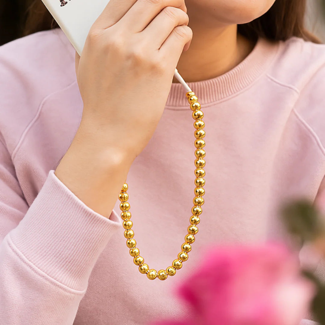Gold Metallic Beaded Phone Charger 3 Ft
