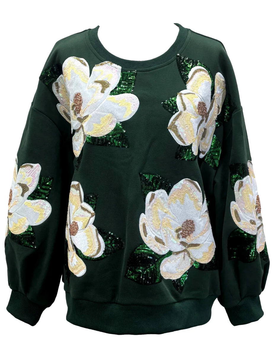 Dark Green Magnolias Sweatshirt