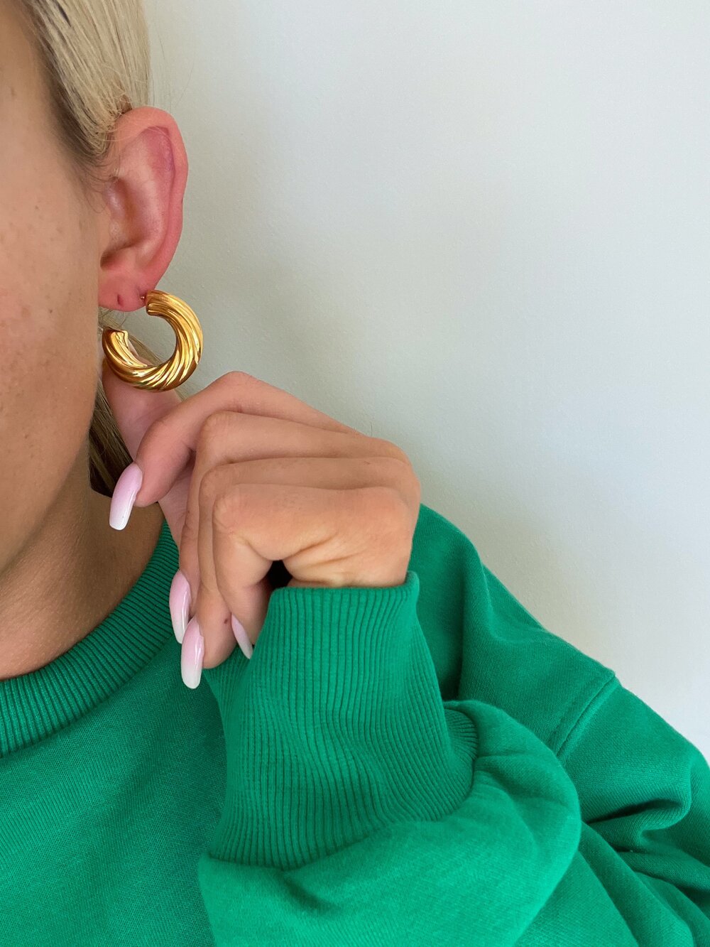 The Gold Thick Twist Hoops