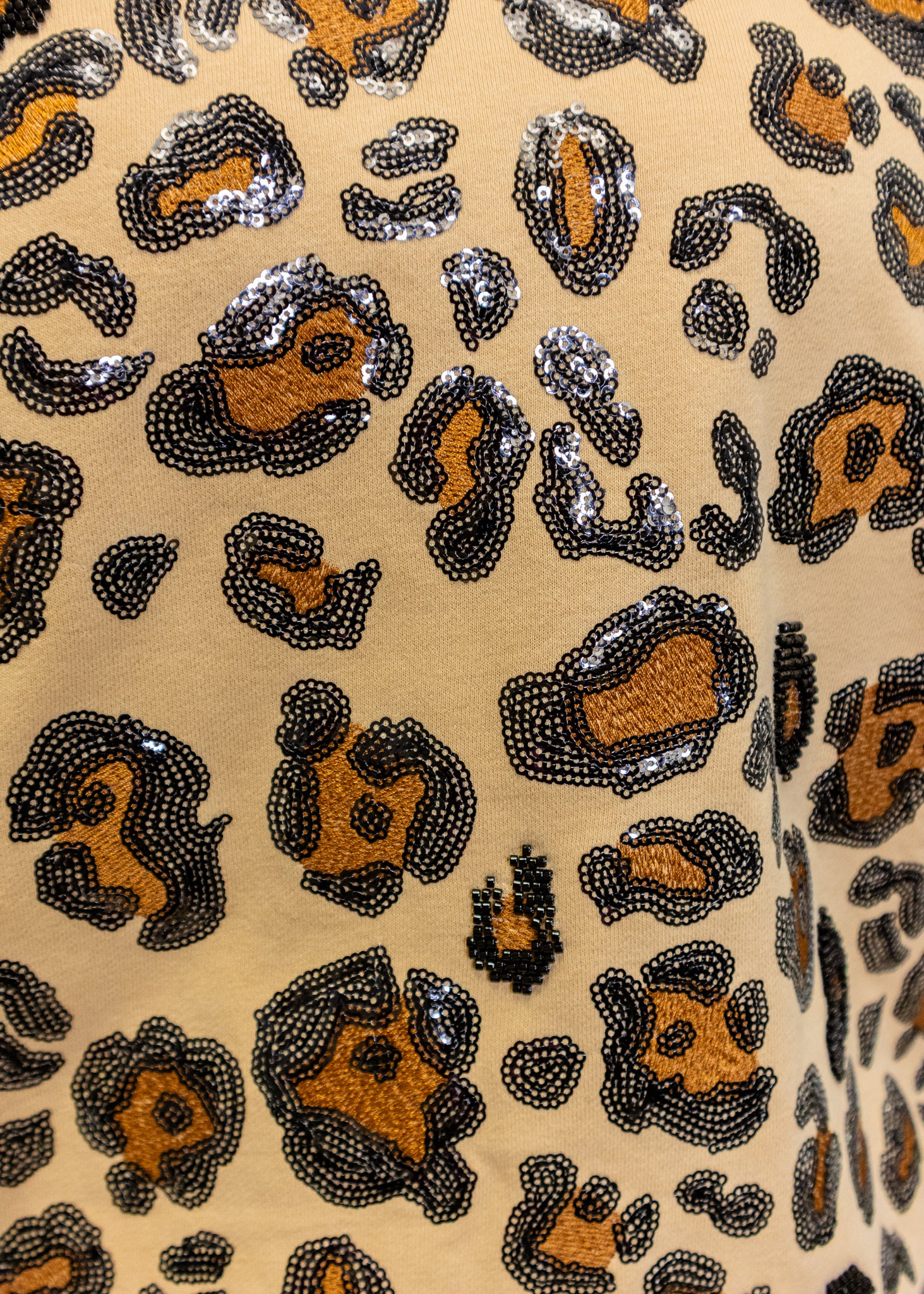 Tan, Brown, & Black Leopard Mock Neck Sweatshirt