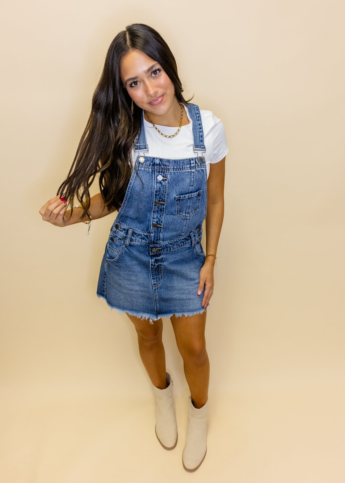 Medium Wash Overall Dress