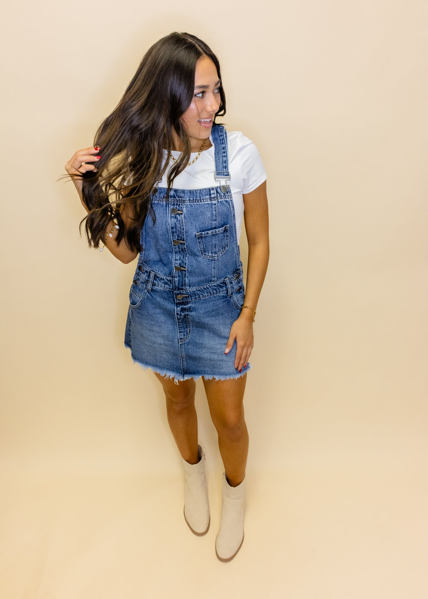 Medium Wash Overall Dress