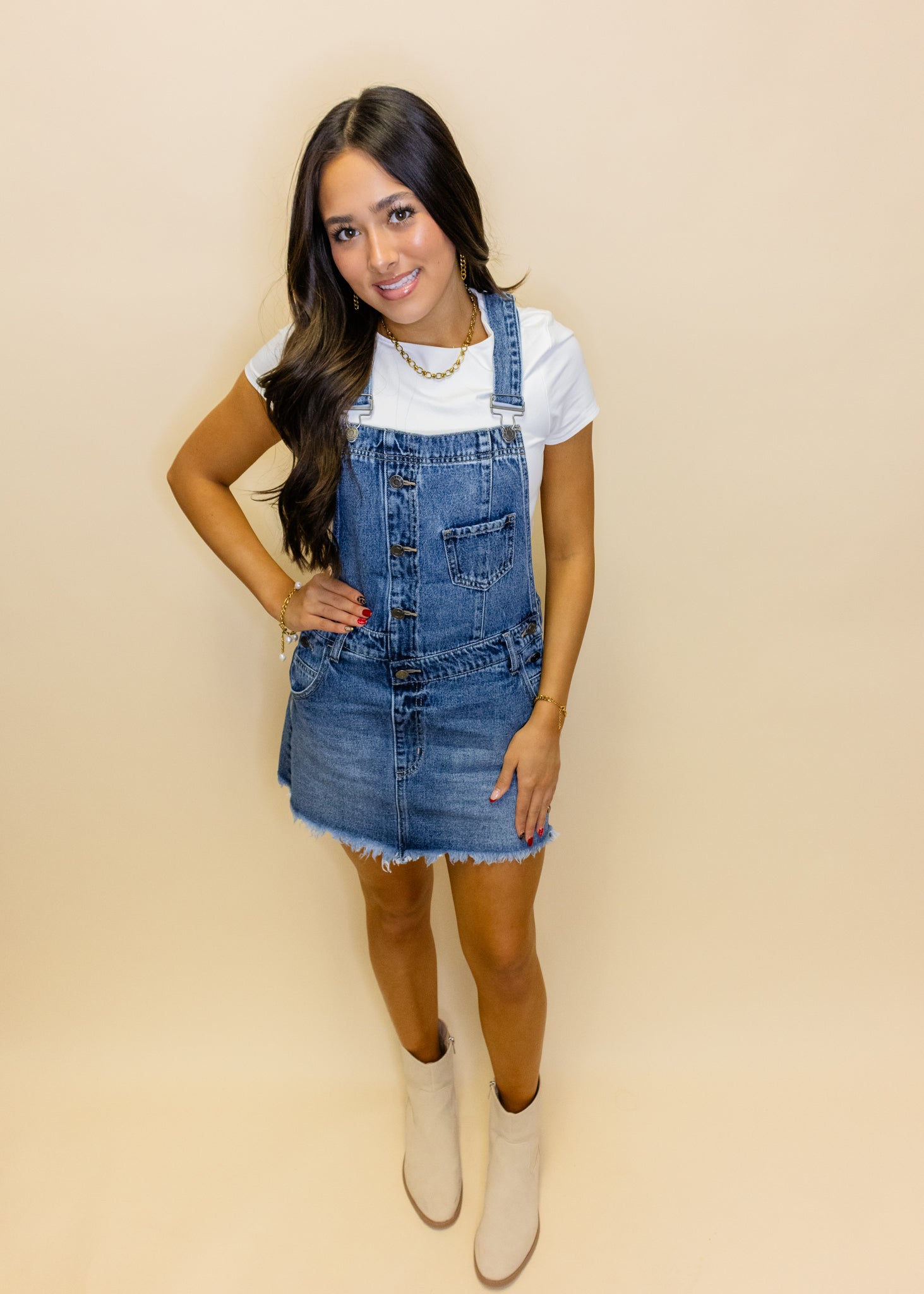 Medium Wash Overall Dress