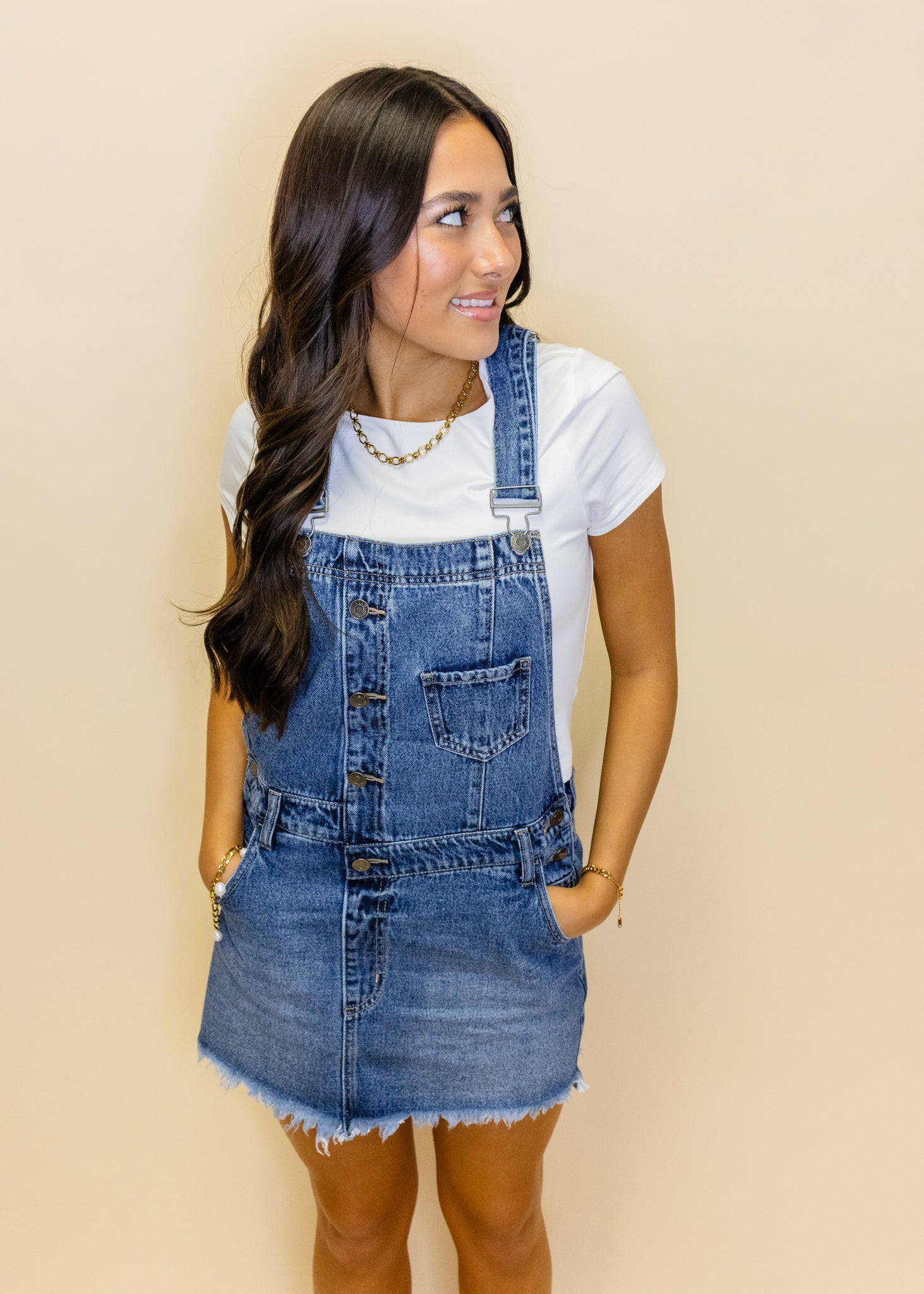 Medium Wash Overall Dress