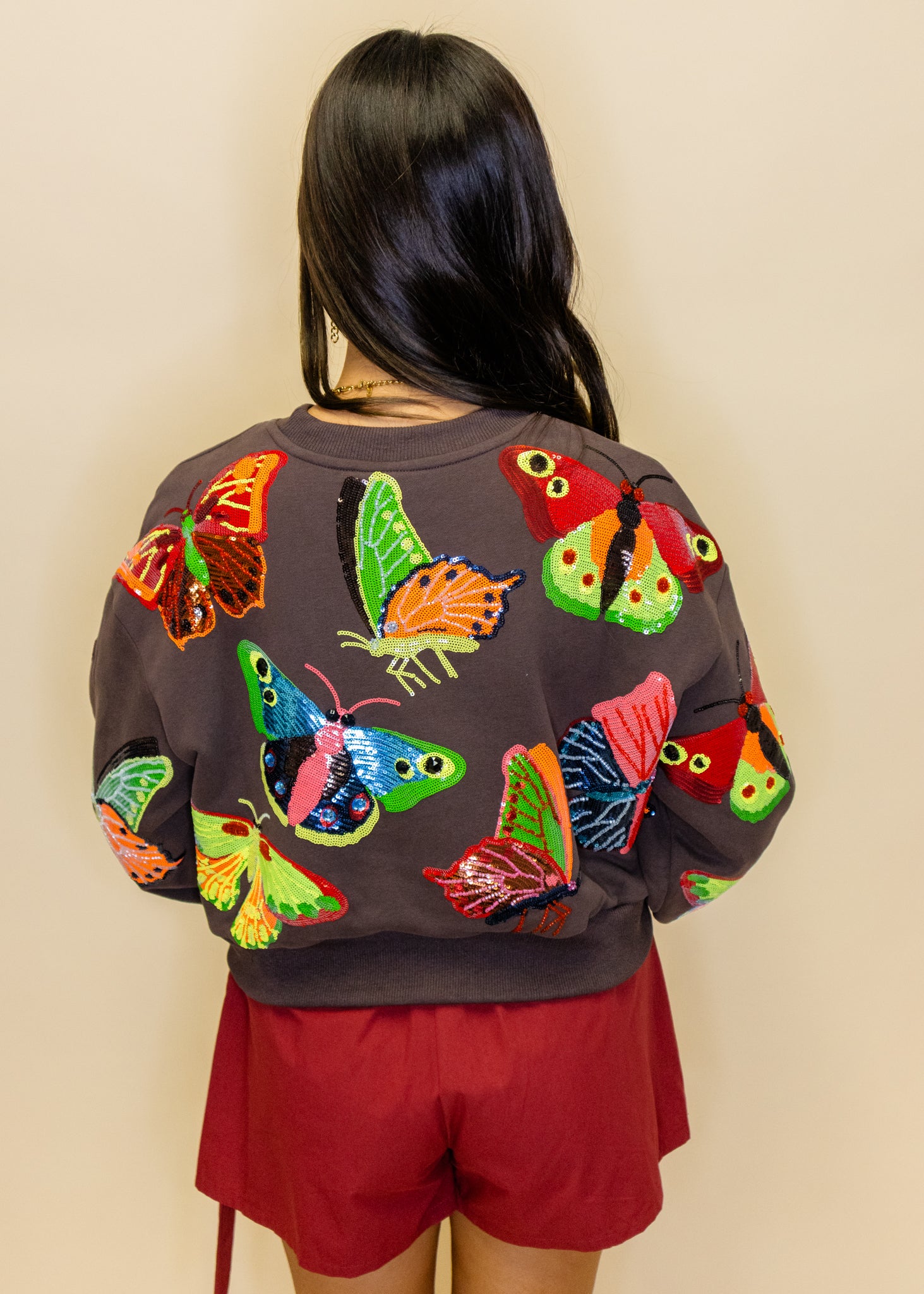 Brown & Neon Butterfly Sweatshirt