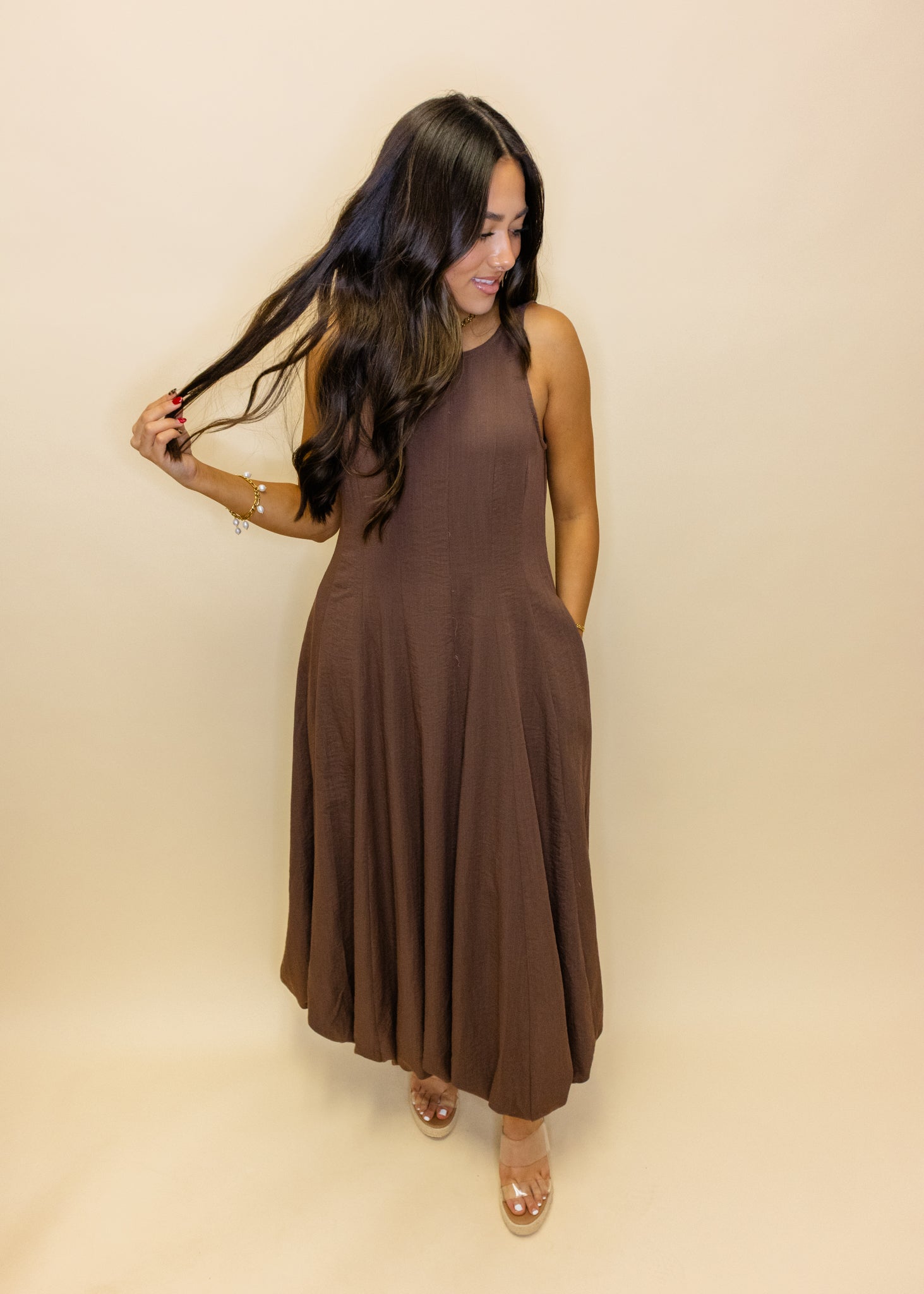 Espresso Sleeveless Midi Dress