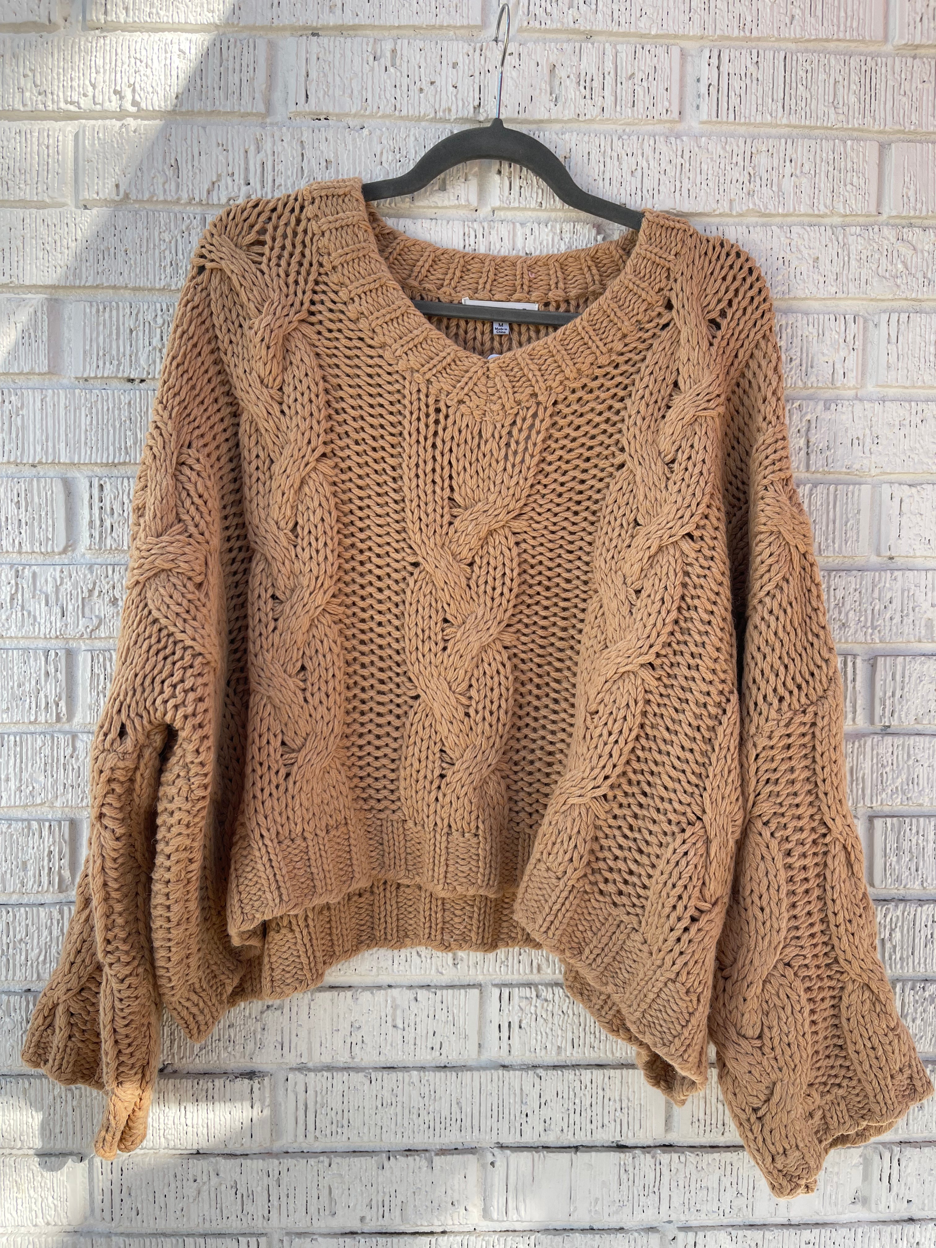 Taupe Chunky Cropped Sweater